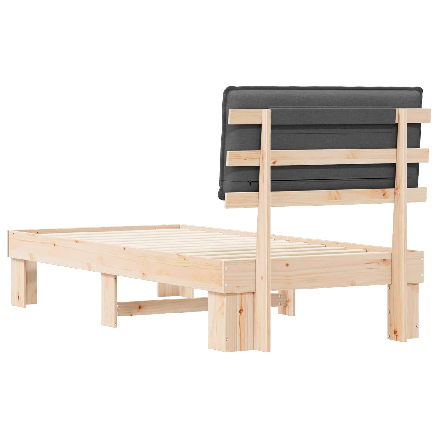 vidaXL Σκελετός Κρεβατιού με Επενδεδυμένο Κεφαλάρι Σκούρο Γκρι