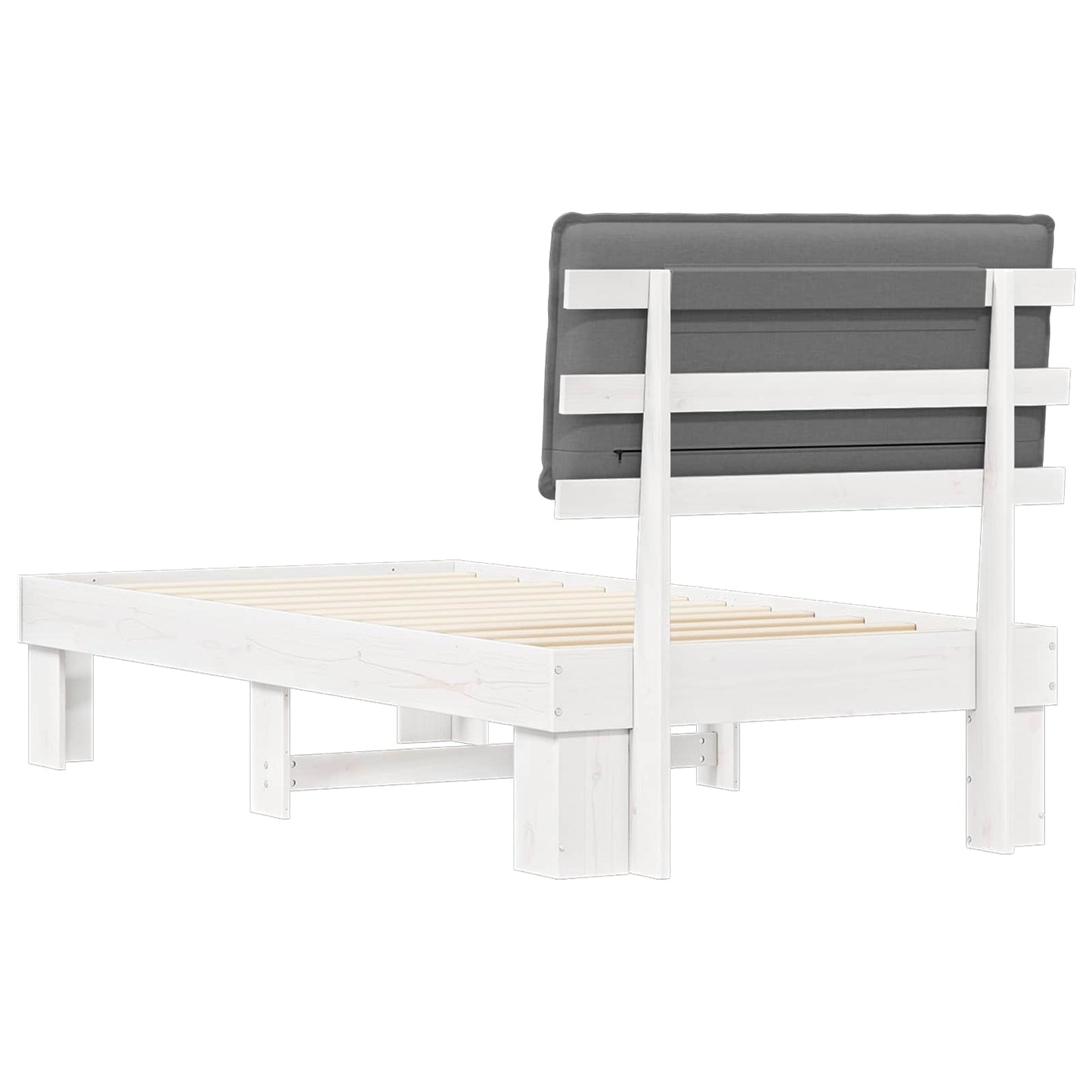 vidaXL Σκελετός Κρεβατιού με Επενδεδυμένο Κεφαλάρι Ανοιχτό γκρι