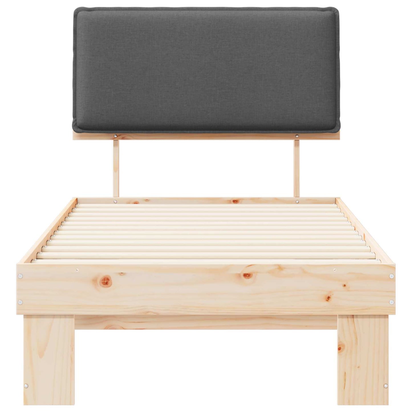 vidaXL Σκελετός Κρεβατιού με Επενδεδυμένο Κεφαλάρι Σκούρο Γκρι