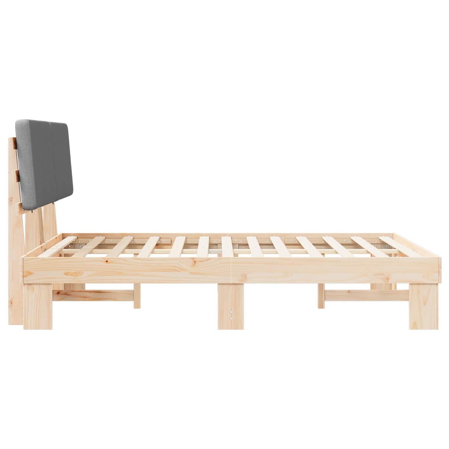 vidaXL Σκελετός Κρεβατιού με Επενδεδυμένο Κεφαλάρι Ανοιχτό γκρι