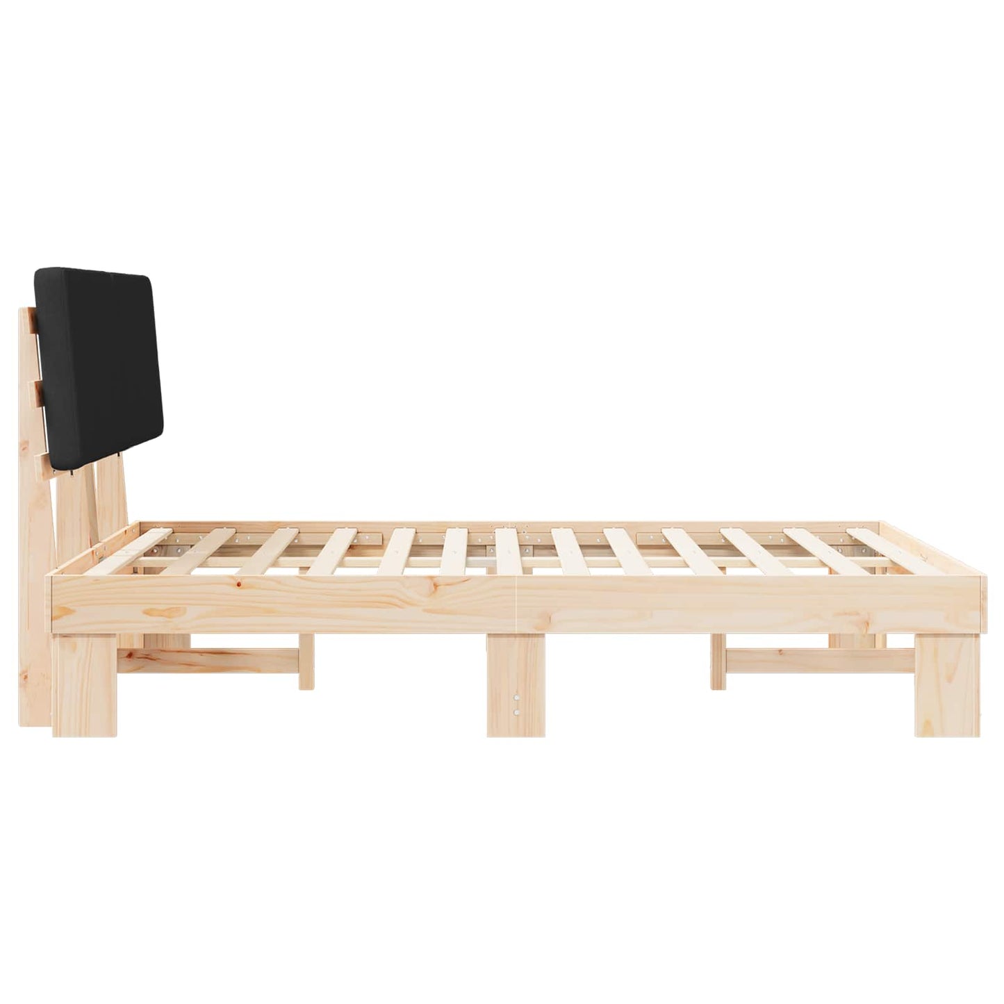 vidaXL Σκελετός Κρεβατιού με Επενδεδυμένο Κεφαλάρι Μαύρο 160 x 200 cm