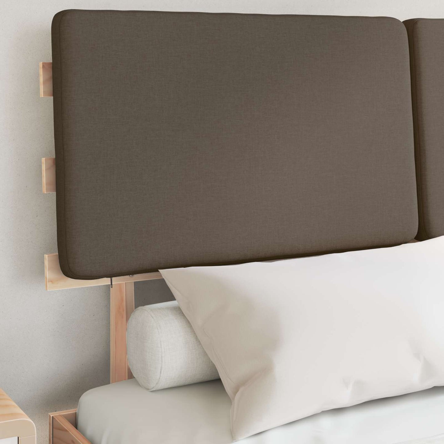vidaXL Σκελετός Κρεβατιού με Επενδεδυμένο Κεφαλάρι Taupe 160 x 200 cm