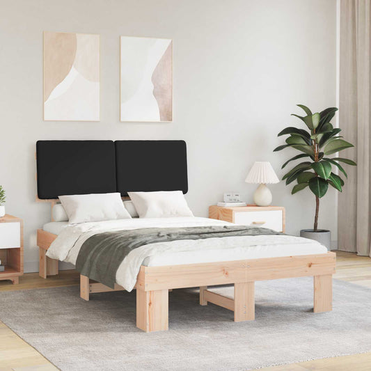 vidaXL Σκελετός Κρεβατιού με Επενδεδυμένο Κεφαλάρι Μαύρο 120 x 200 cm