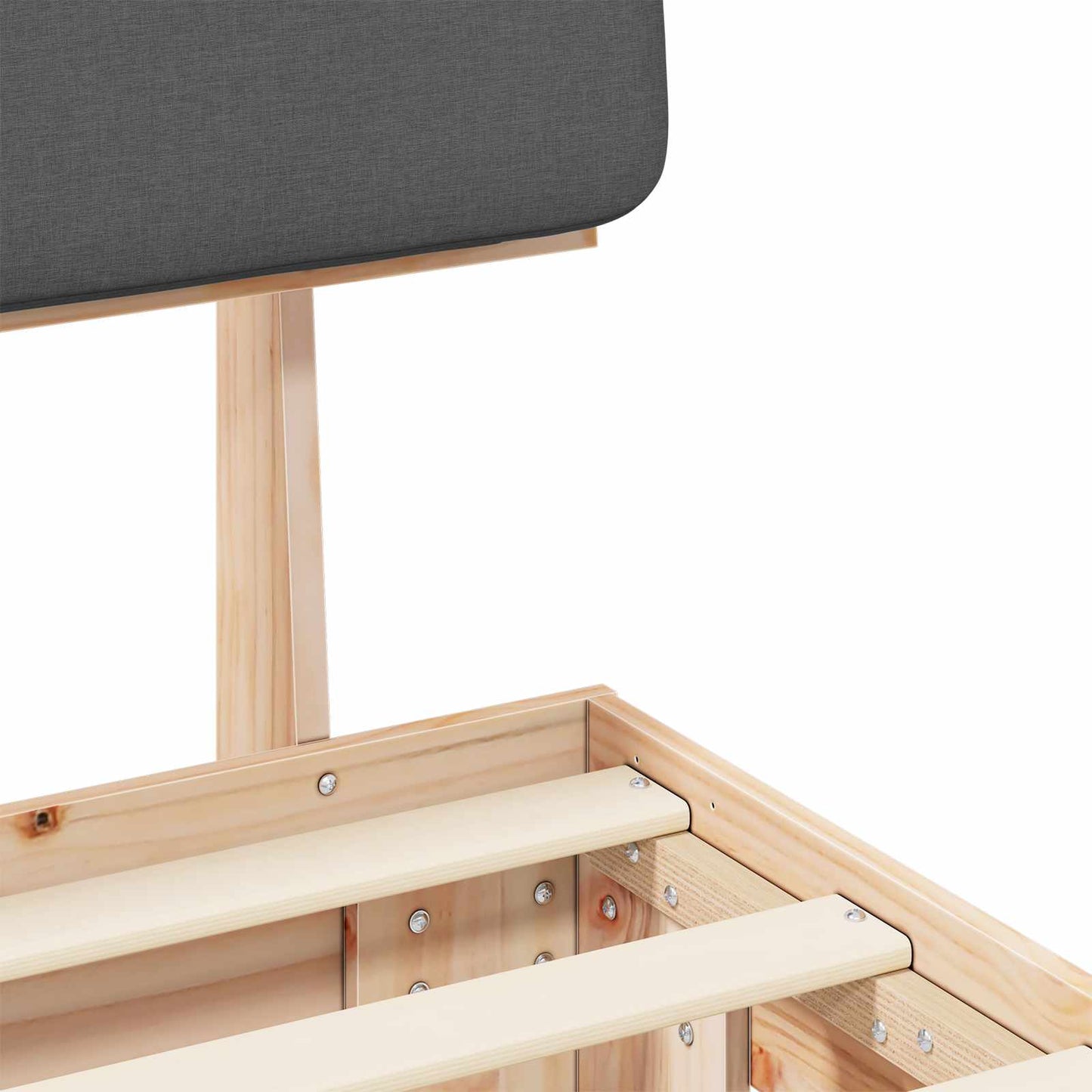 vidaXL Σκελετός Κρεβατιού με Επενδεδυμένο Κεφαλάρι Σκούρο Γκρι