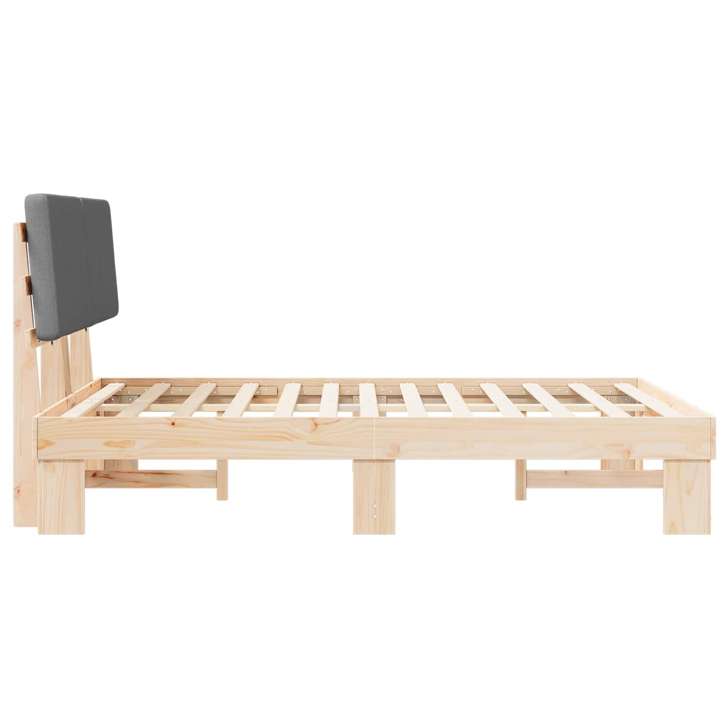 vidaXL Σκελετός Κρεβατιού με Επενδεδυμένο Κεφαλάρι Σκούρο Γκρι