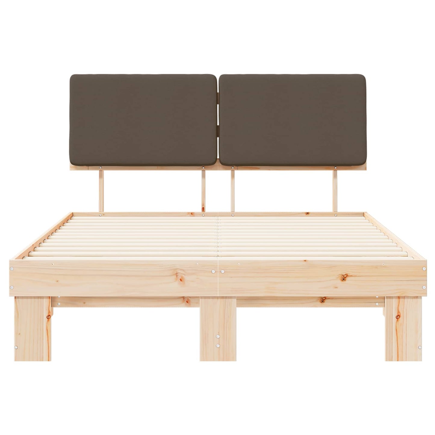 vidaXL Σκελετός Κρεβατιού με Επενδεδυμένο Κεφαλάρι Taupe 140 x 190 cm
