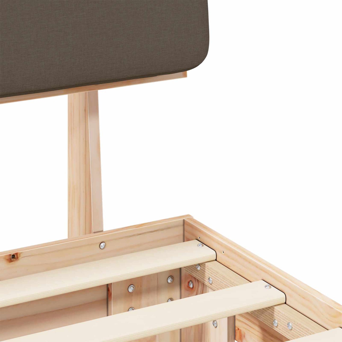 vidaXL Σκελετός Κρεβατιού με Επενδεδυμένο Κεφαλάρι Taupe 120 x 190 cm