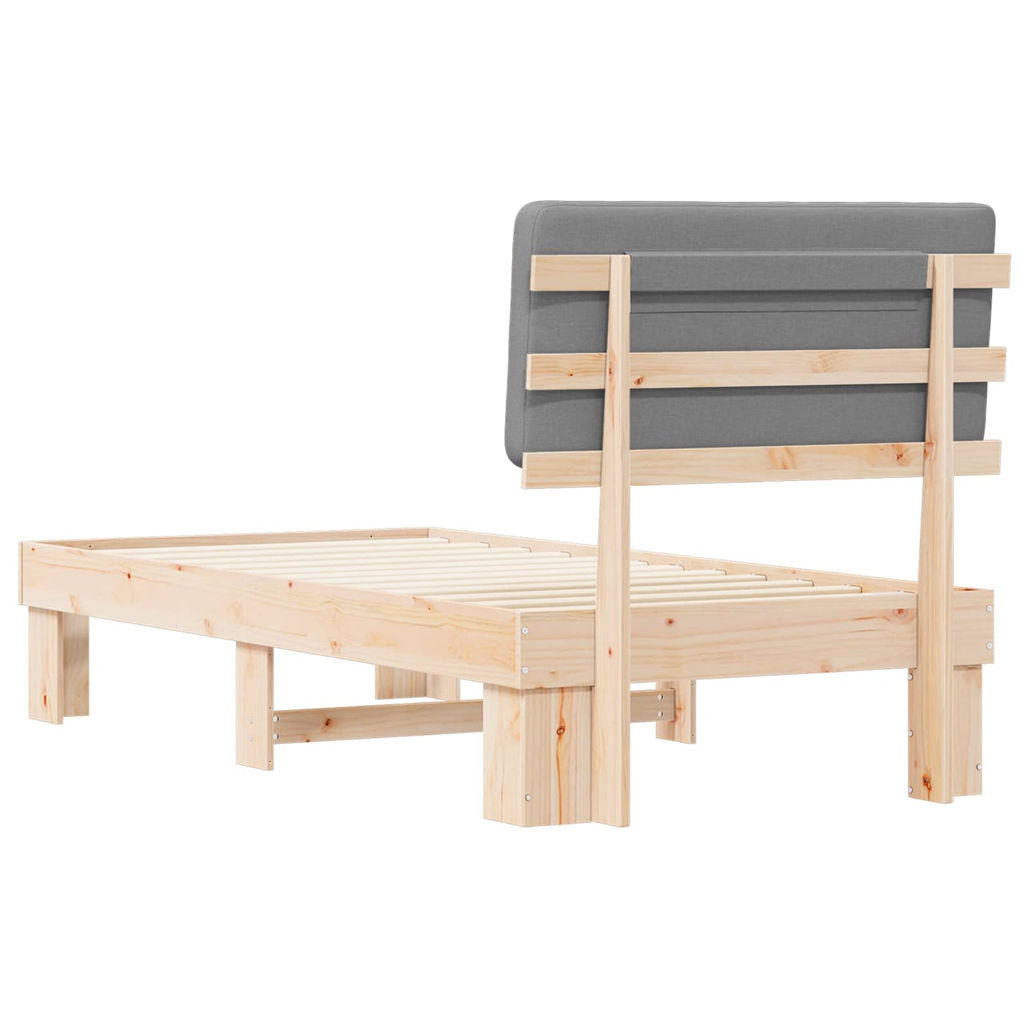 vidaXL Σκελετός Κρεβατιού με Επενδεδυμένο Κεφαλάρι Ανοιχτό γκρι