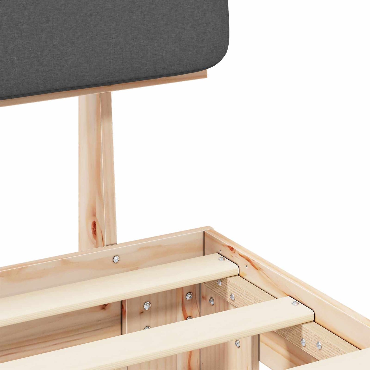 vidaXL Σκελετός Κρεβατιού με Επενδεδυμένο Κεφαλάρι Σκούρο Γκρι