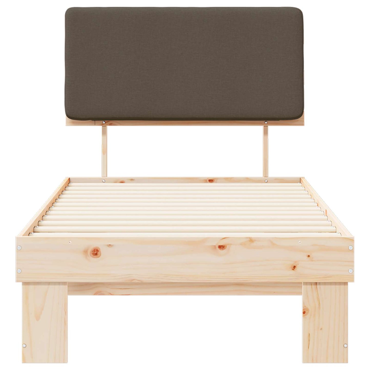 vidaXL Σκελετός Κρεβατιού με Επενδεδυμένο Κεφαλάρι Taupe 100 x 200 cm