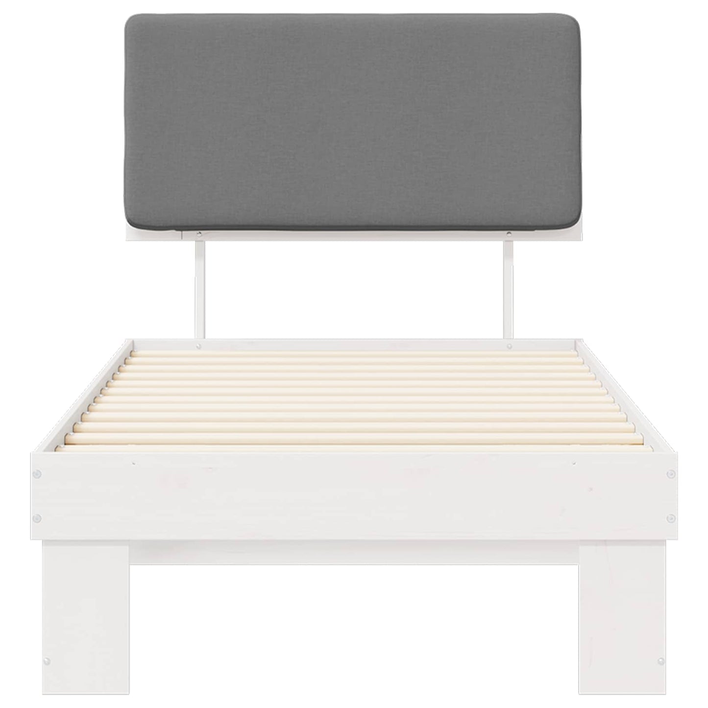vidaXL Σκελετός Κρεβατιού με Επενδεδυμένο Κεφαλάρι Ανοιχτό γκρι