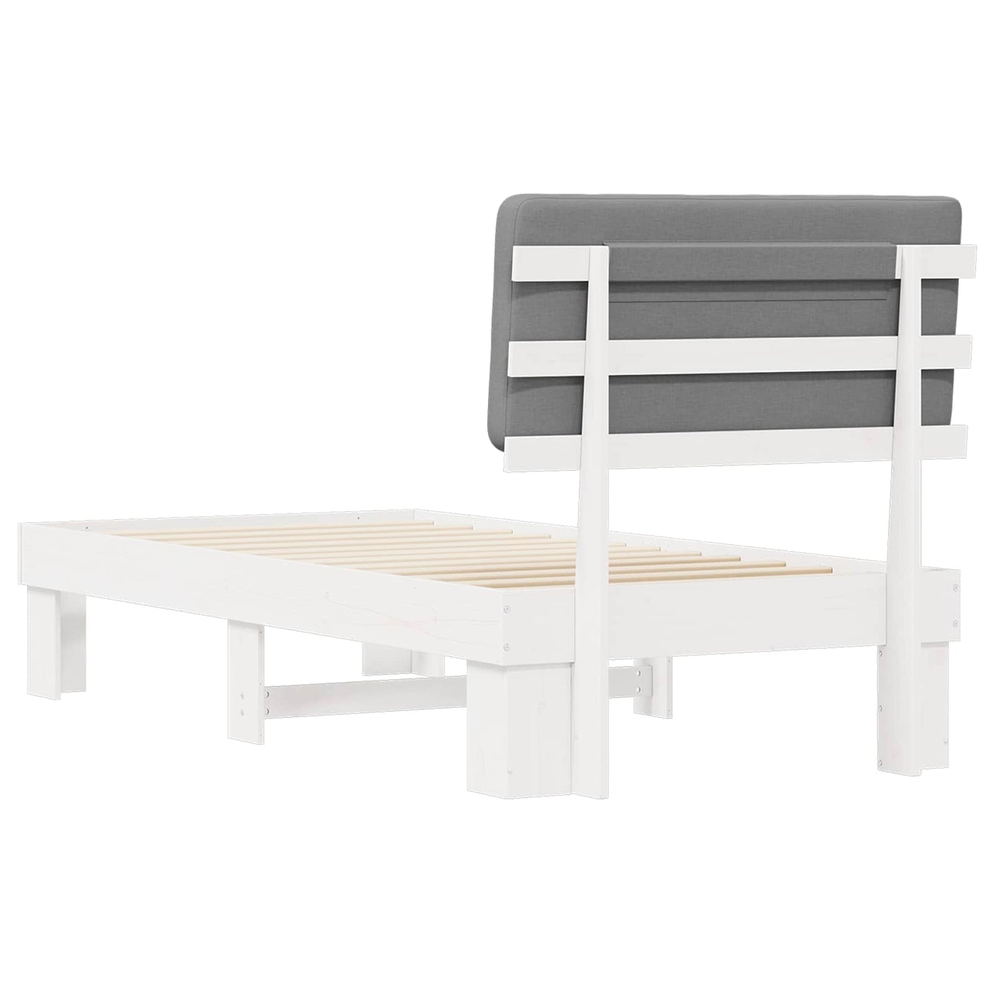 vidaXL Σκελετός Κρεβατιού με Επενδεδυμένο Κεφαλάρι Ανοιχτό γκρι