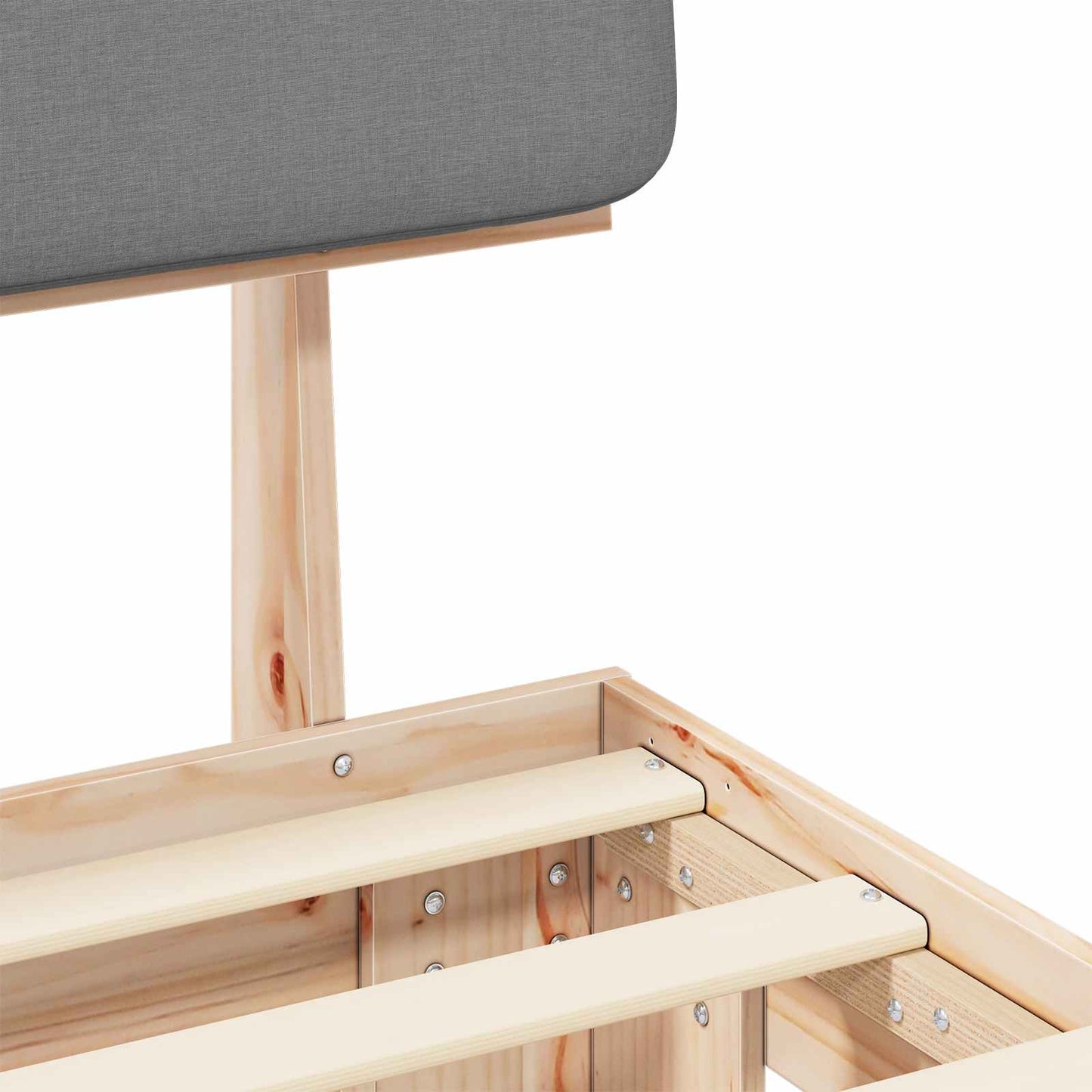 vidaXL Σκελετός Κρεβατιού με Επενδεδυμένο Κεφαλάρι Ανοιχτό γκρι