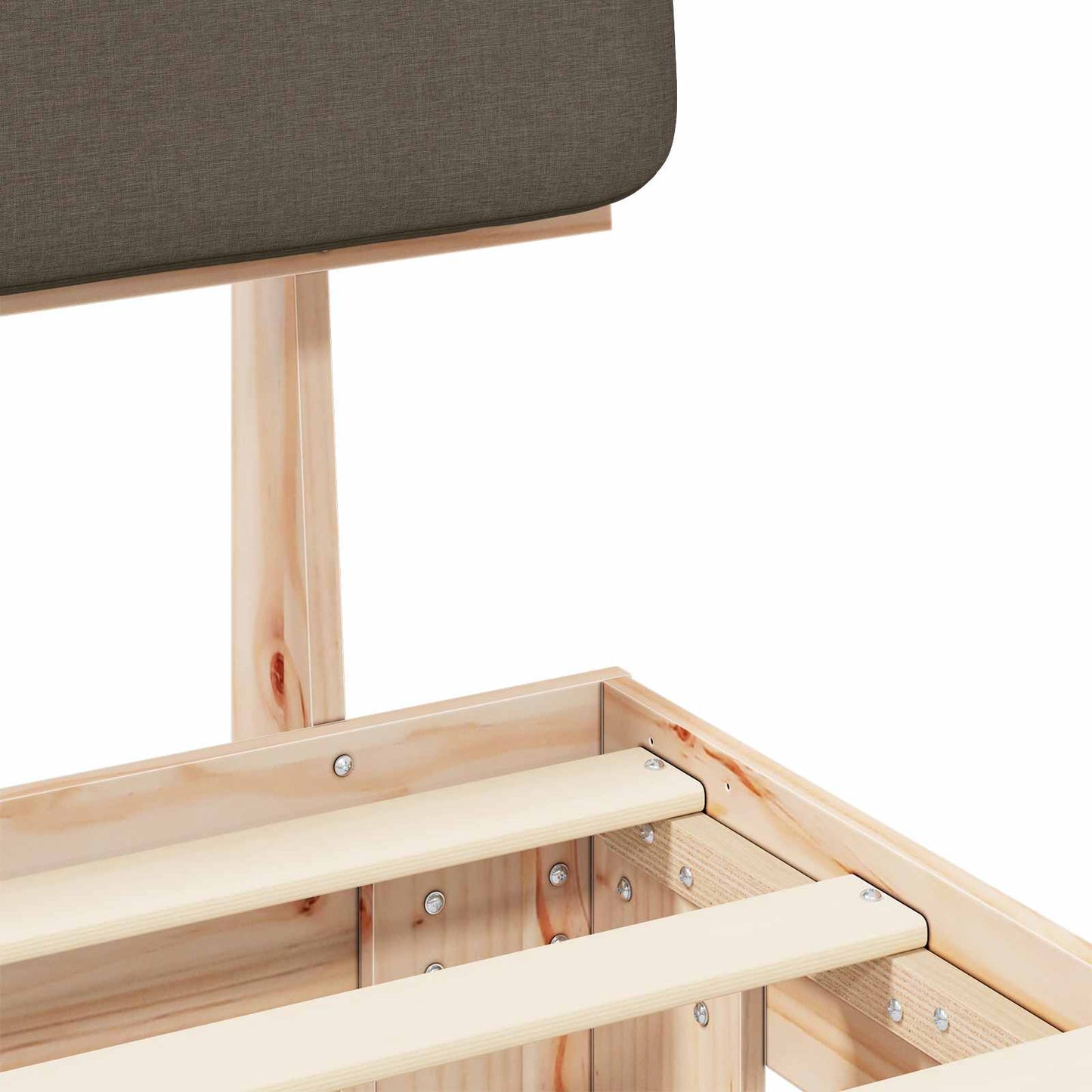 vidaXL Σκελετός Κρεβατιού με Επενδεδυμένο Κεφαλάρι Taupe 80 x 200 cm