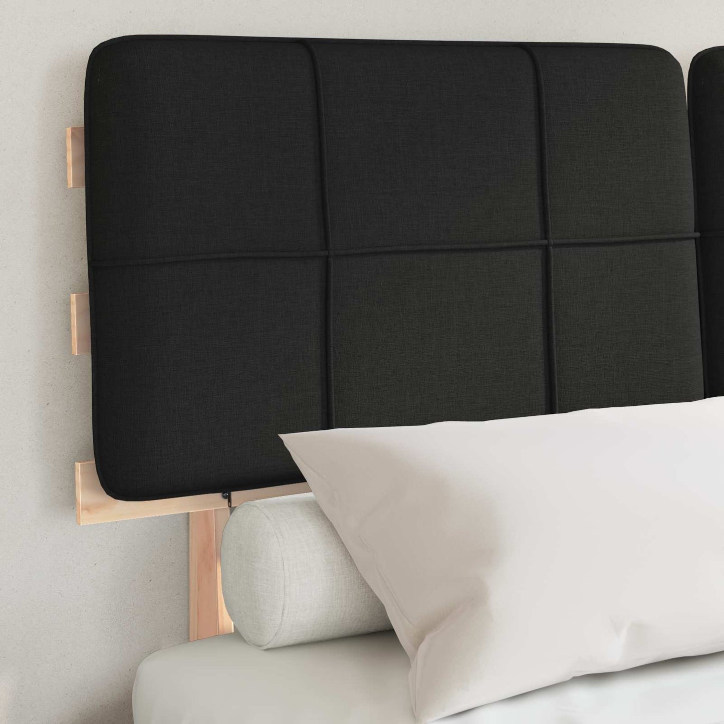 vidaXL Σκελετός Κρεβατιού με Επενδεδυμένο Κεφαλάρι Μαύρο 120 x 200 cm