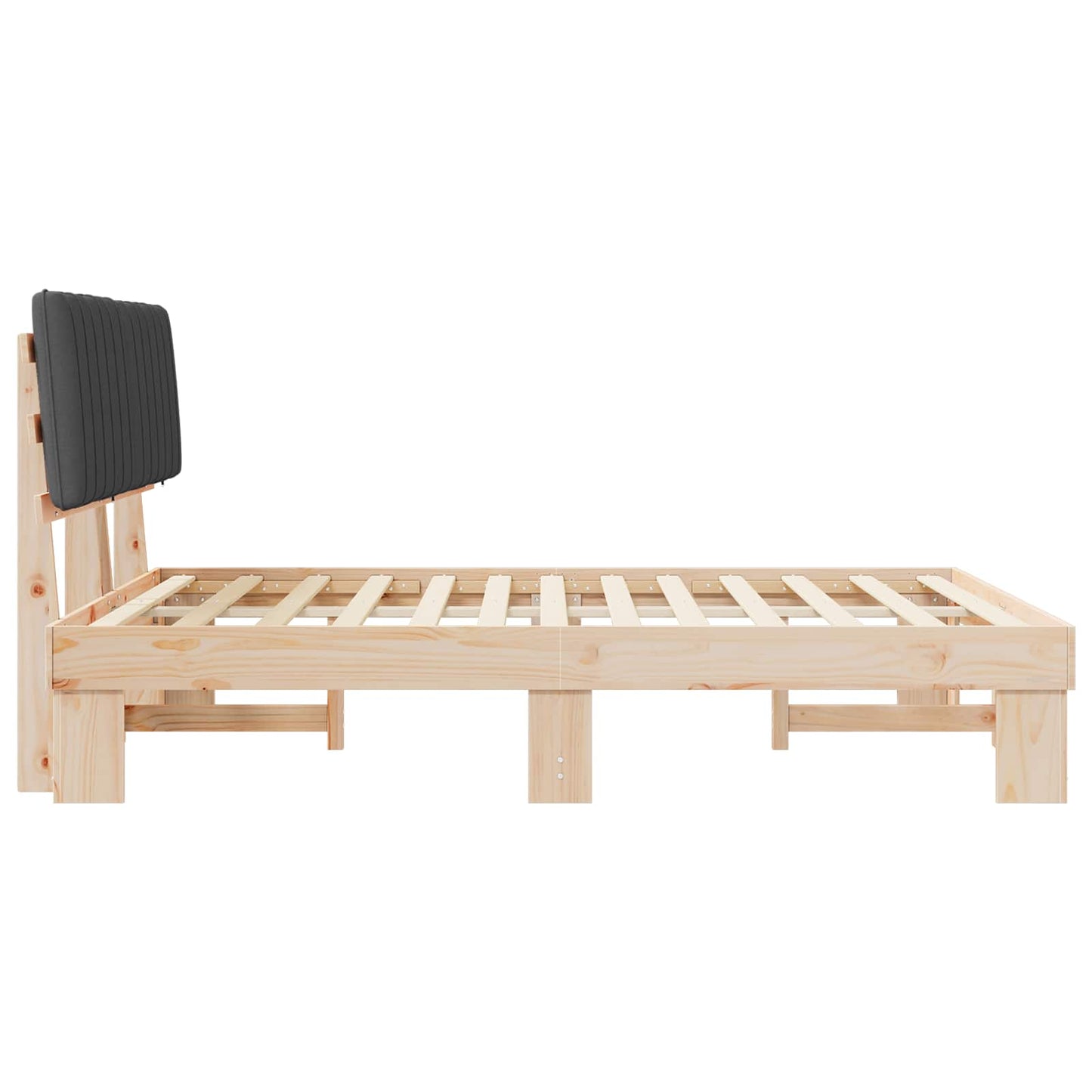 vidaXL Σκελετός Κρεβατιού με Επενδεδυμένο Κεφαλάρι Σκούρο Γκρι