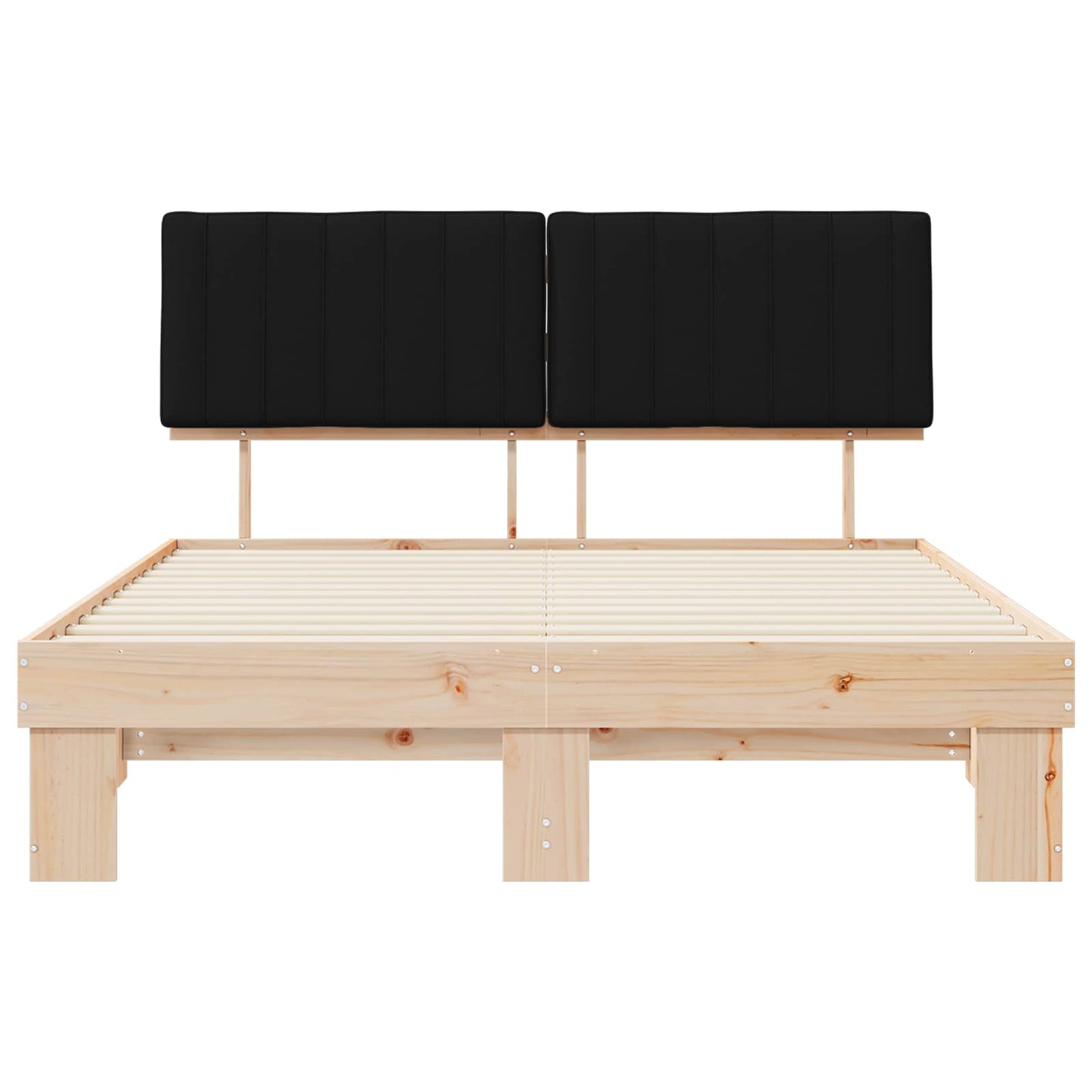 vidaXL Σκελετός Κρεβατιού με Επενδεδυμένο Κεφαλάρι Μαύρο 160 x 200 cm