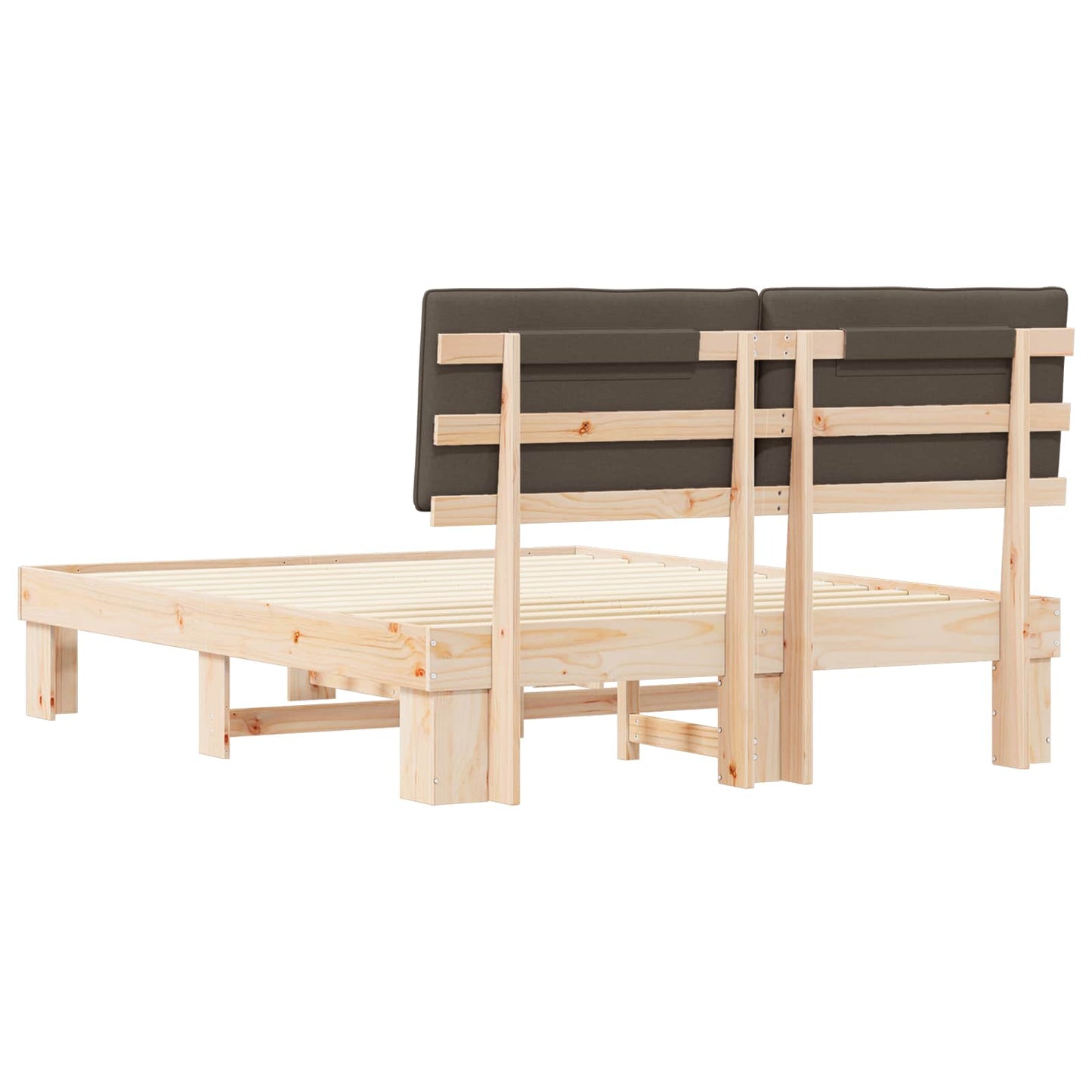 vidaXL Σκελετός Κρεβατιού με Επενδεδυμένο Κεφαλάρι Taupe 160 x 200 cm