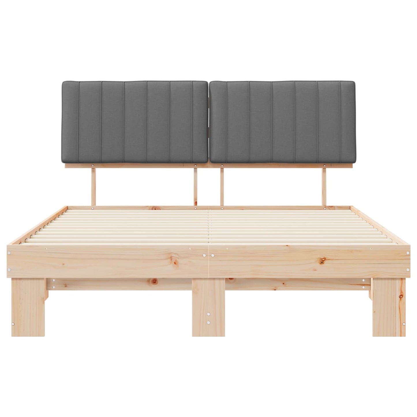 vidaXL Σκελετός Κρεβατιού με Επενδεδυμένο Κεφαλάρι Ανοιχτό γκρι