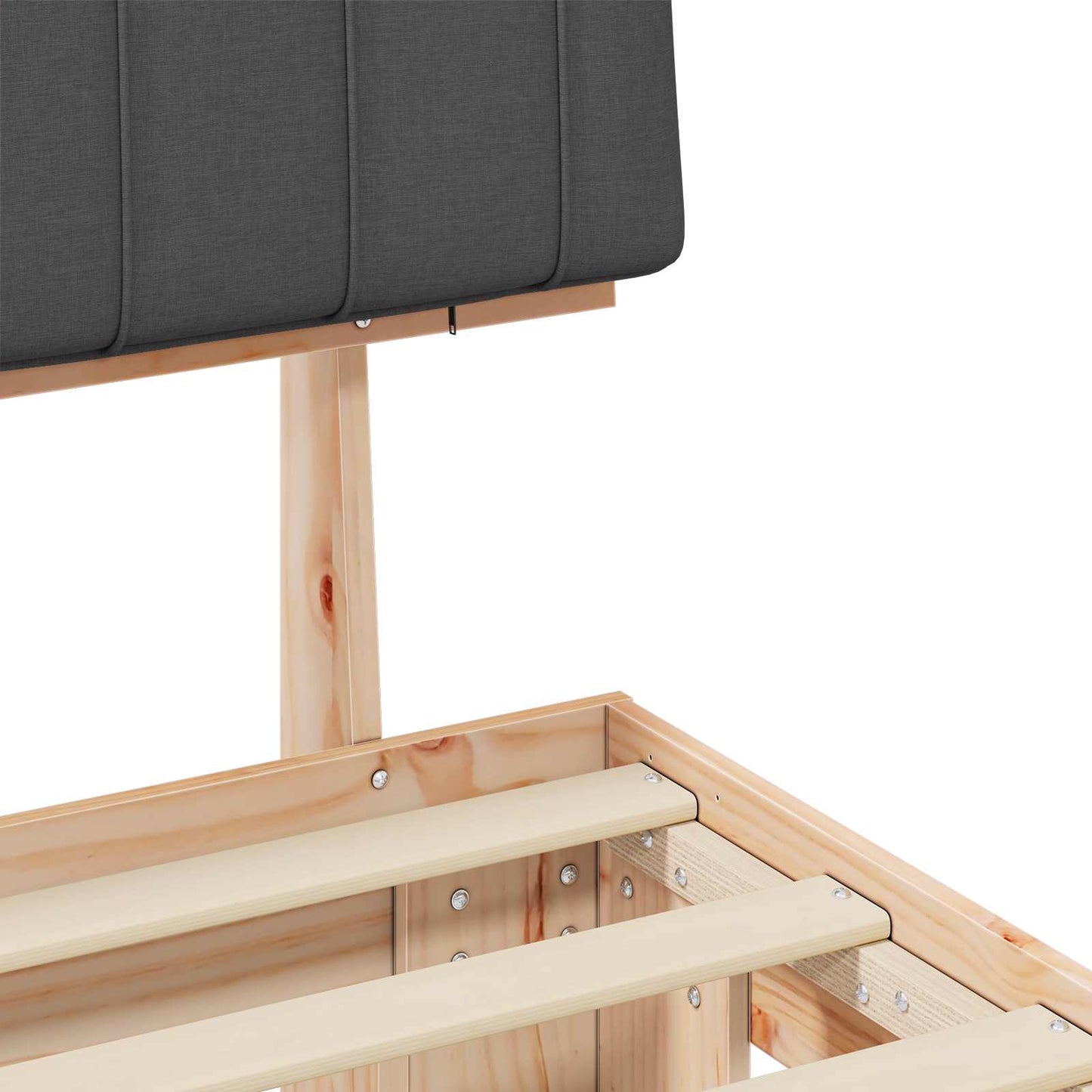 vidaXL Σκελετός Κρεβατιού με Επενδεδυμένο Κεφαλάρι Σκούρο Γκρι