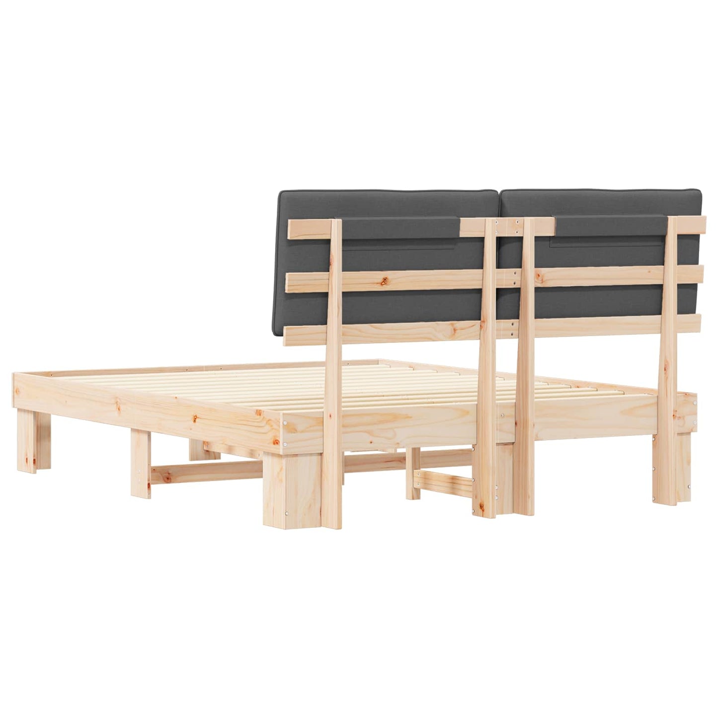 vidaXL Σκελετός Κρεβατιού με Επενδεδυμένο Κεφαλάρι Σκούρο Γκρι