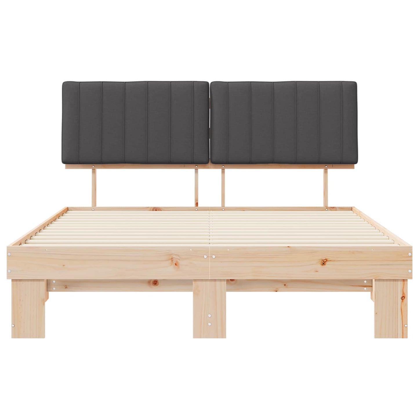 vidaXL Σκελετός Κρεβατιού με Επενδεδυμένο Κεφαλάρι Σκούρο Γκρι