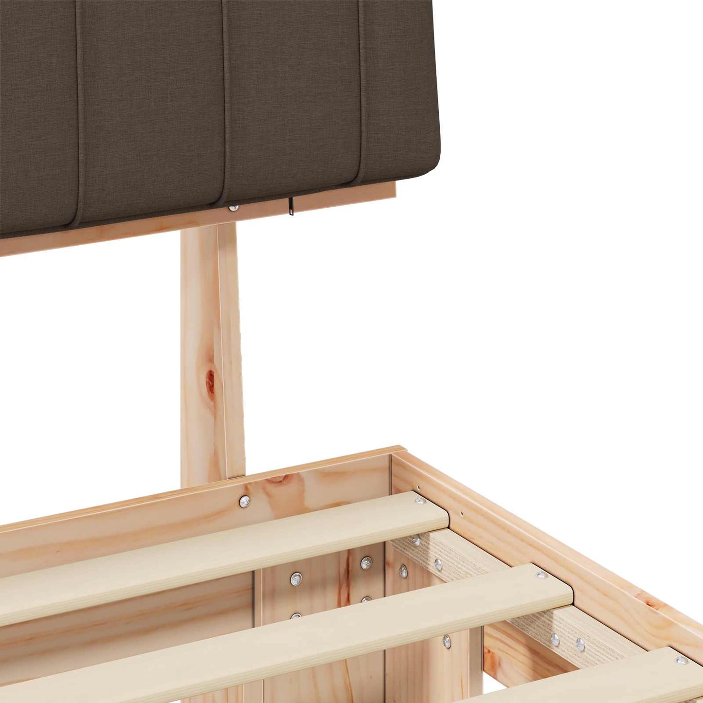 vidaXL Σκελετός Κρεβατιού με Επενδεδυμένο Κεφαλάρι Taupe 150 x 200 cm