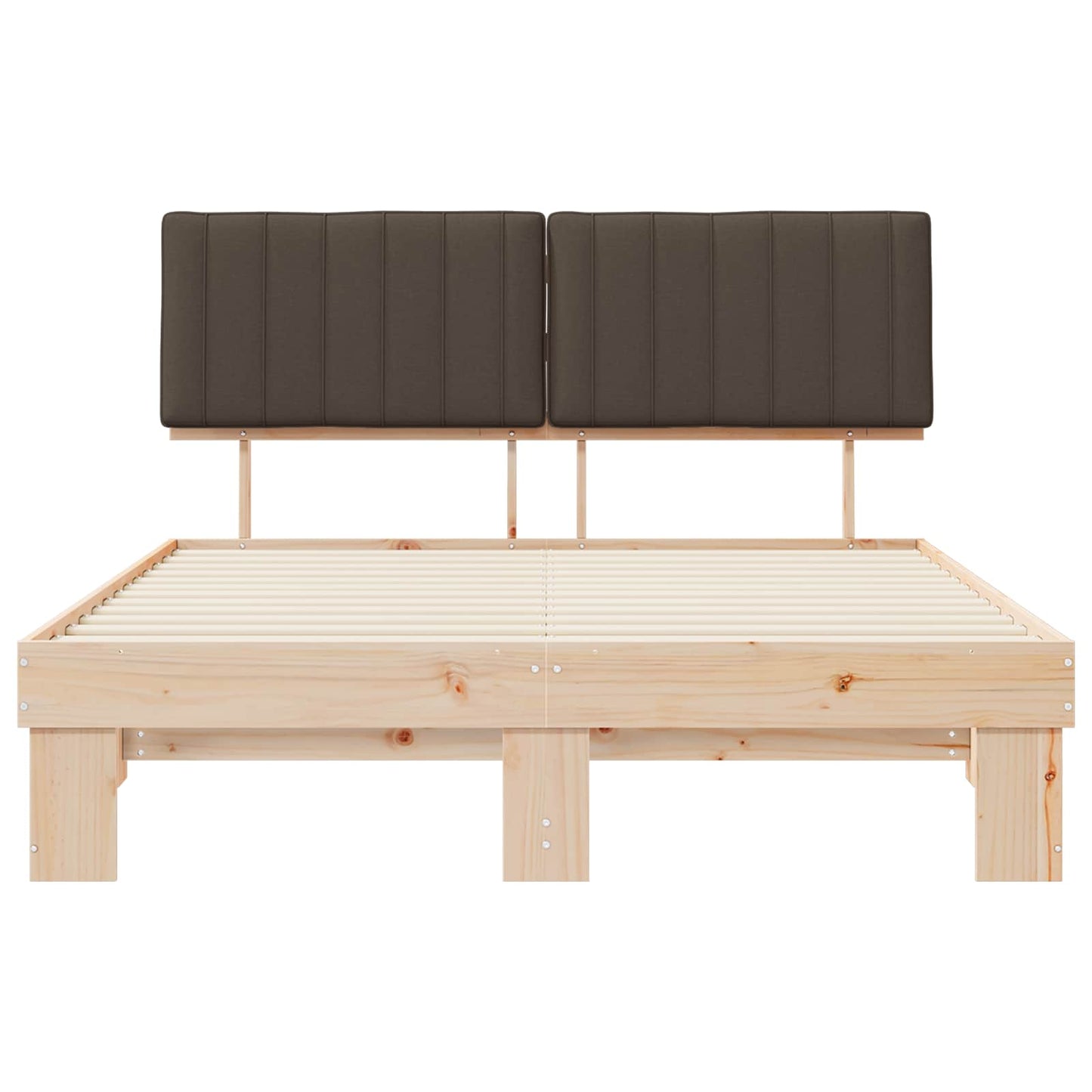 vidaXL Σκελετός Κρεβατιού με Επενδεδυμένο Κεφαλάρι Taupe 150 x 200 cm