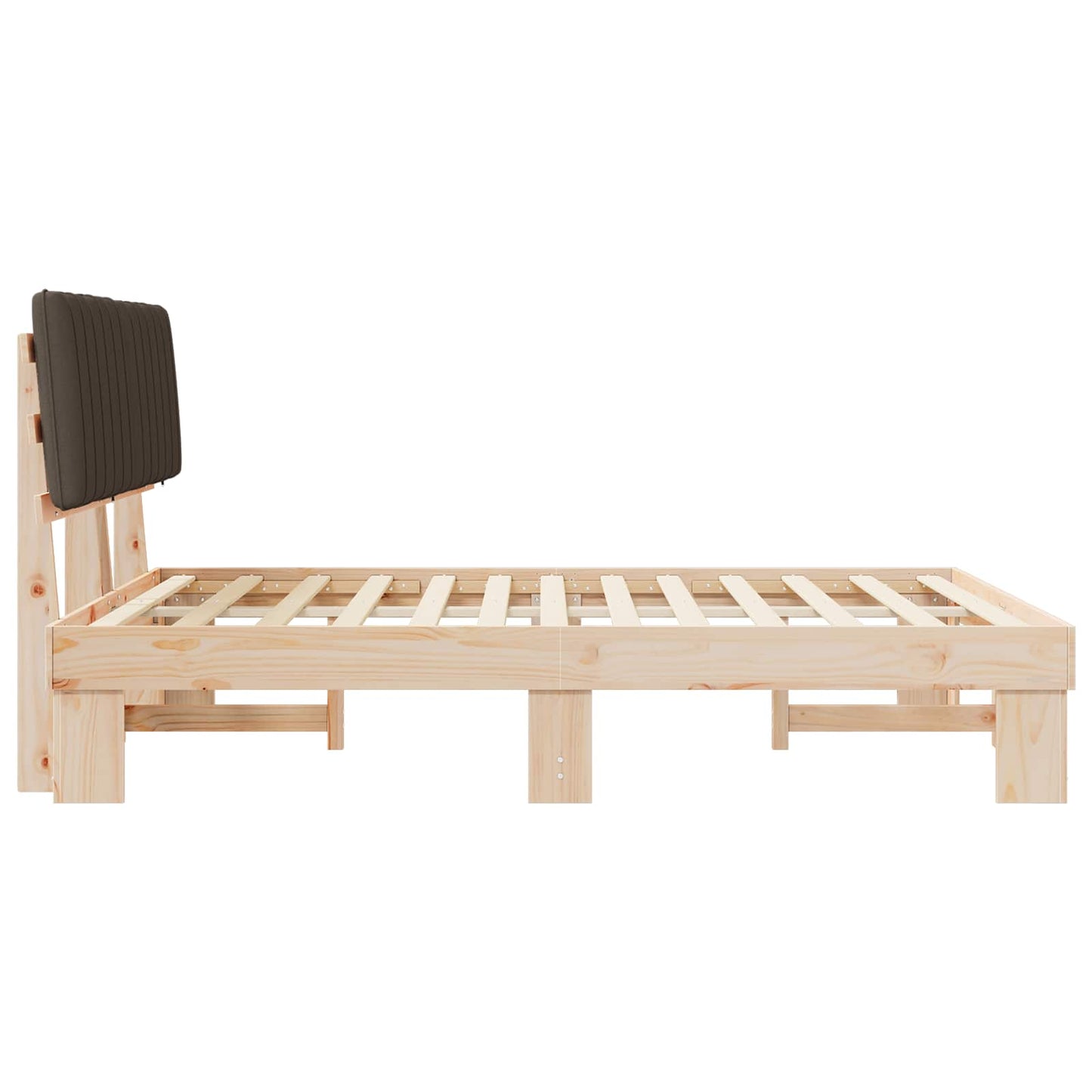 vidaXL Σκελετός Κρεβατιού με Επενδεδυμένο Κεφαλάρι Taupe 150 x 200 cm