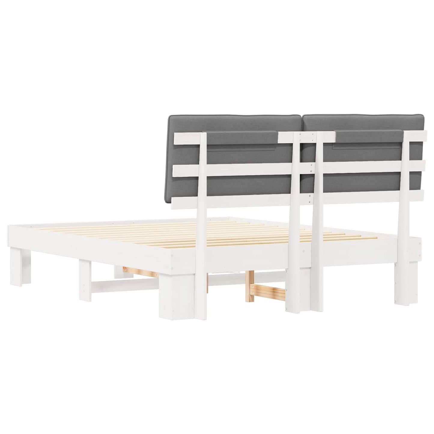 vidaXL Σκελετός Κρεβατιού με Επενδεδυμένο Κεφαλάρι Ανοιχτό γκρι