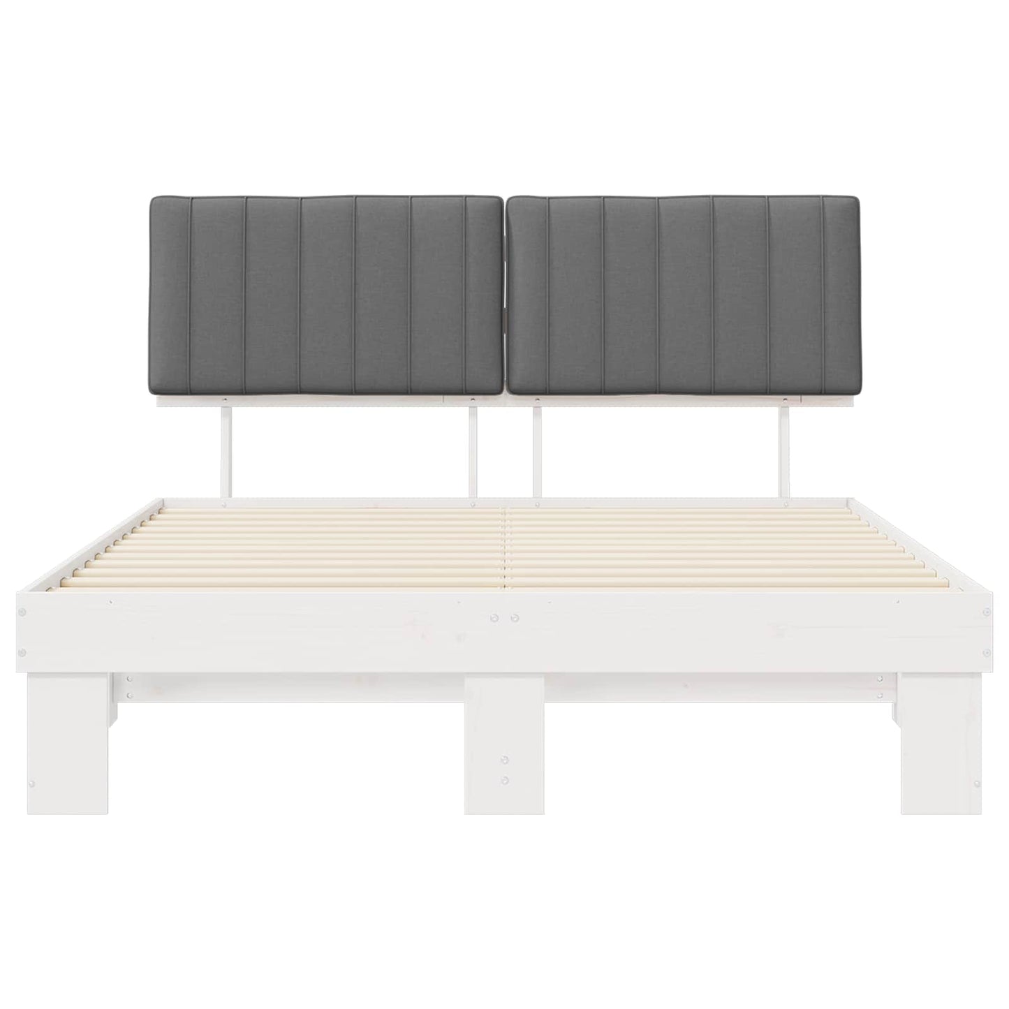 vidaXL Σκελετός Κρεβατιού με Επενδεδυμένο Κεφαλάρι Ανοιχτό γκρι