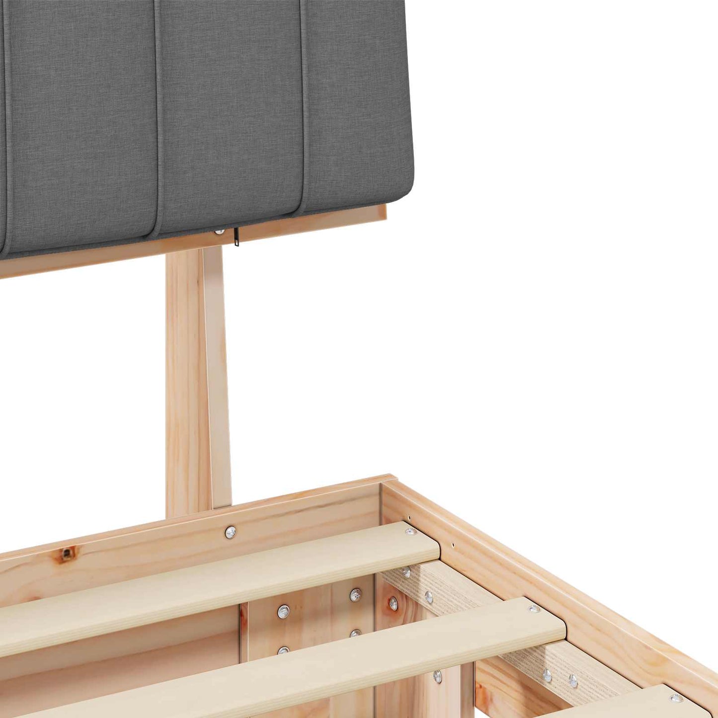 vidaXL Σκελετός Κρεβατιού με Επενδεδυμένο Κεφαλάρι Ανοιχτό γκρι