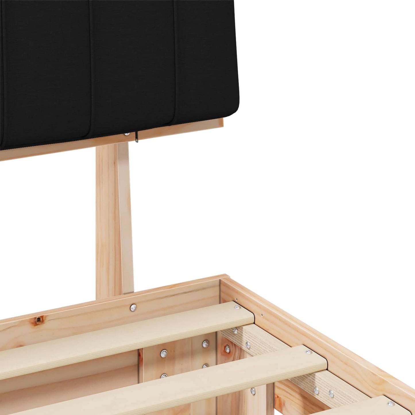 vidaXL Σκελετός Κρεβατιού με Επενδεδυμένο Κεφαλάρι Μαύρο 140 x 200 cm