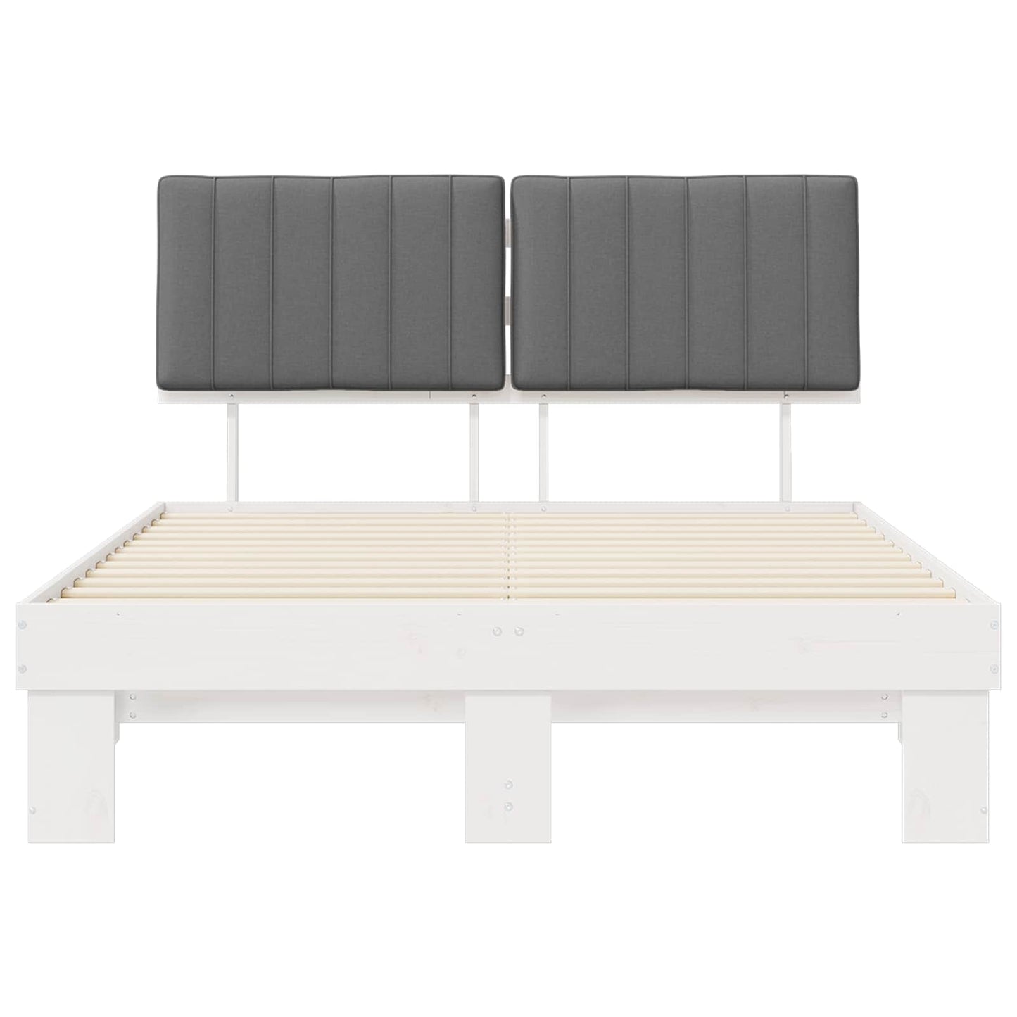 vidaXL Σκελετός Κρεβατιού με Επενδεδυμένο Κεφαλάρι Ανοιχτό γκρι