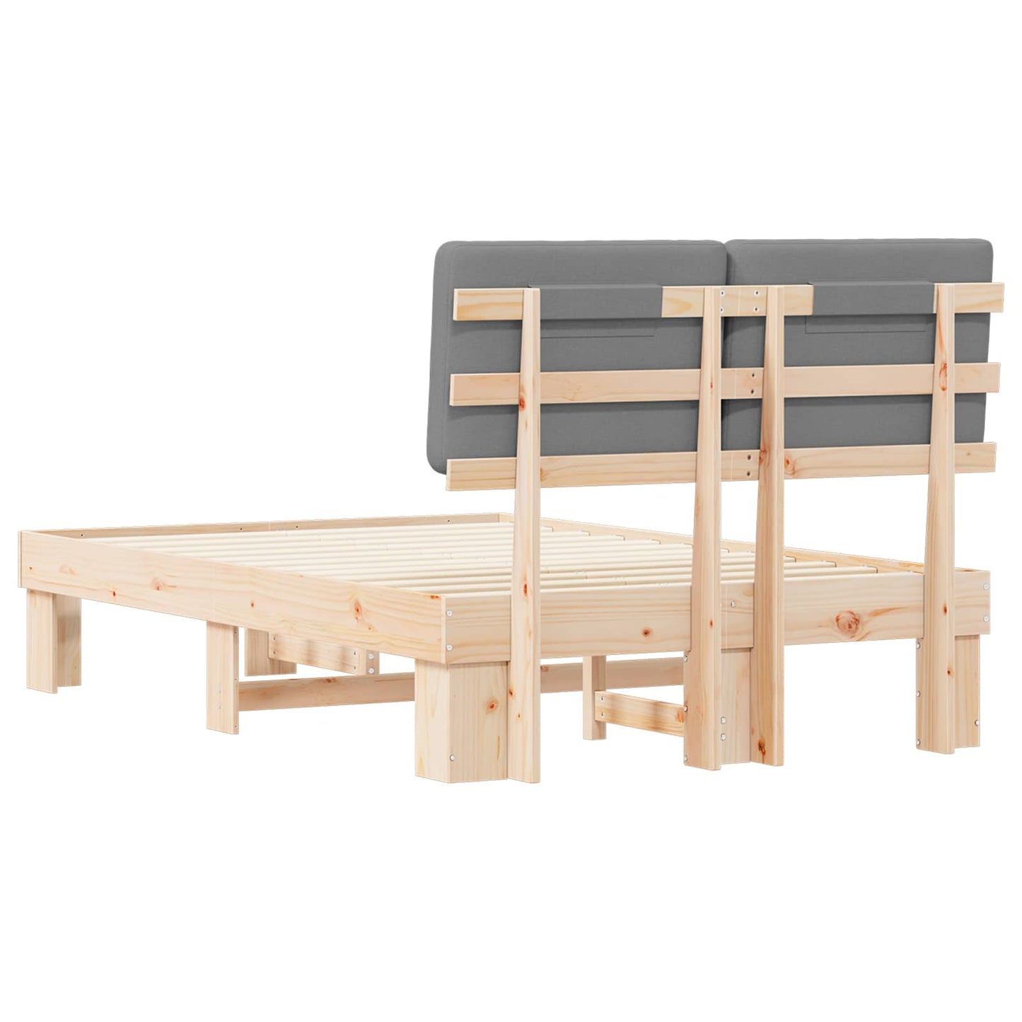 vidaXL Σκελετός Κρεβατιού με Επενδεδυμένο Κεφαλάρι Ανοιχτό γκρι