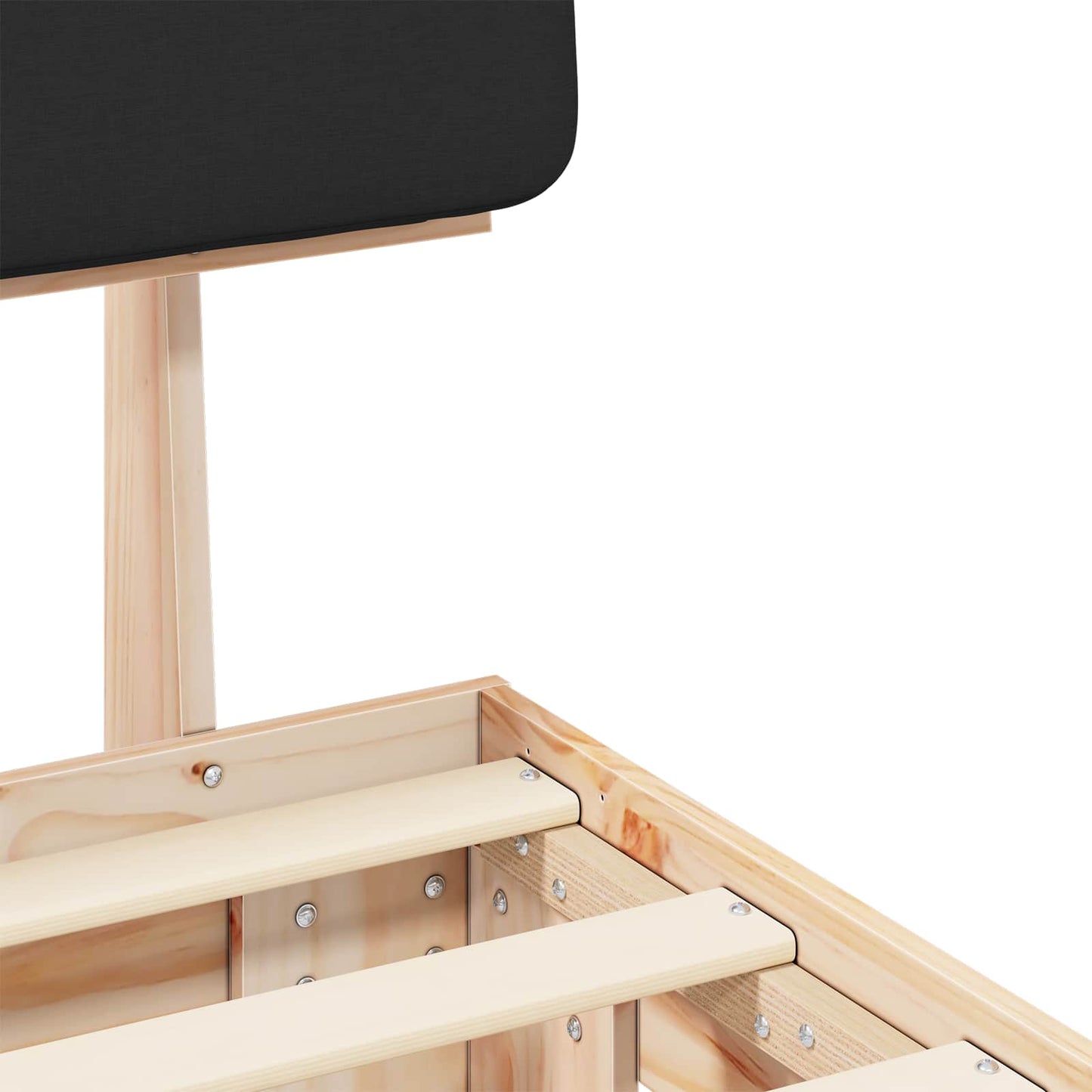 vidaXL Σκελετός Κρεβατιού με Επενδεδυμένο Κεφαλάρι Μαύρο 120 x 200 cm