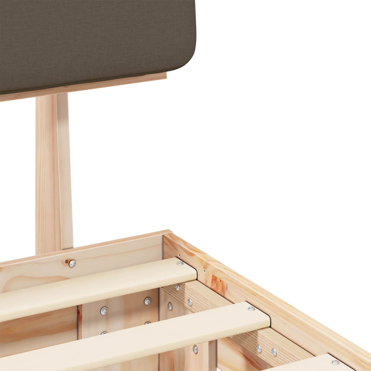 vidaXL Σκελετός Κρεβατιού με Επενδεδυμένο Κεφαλάρι Taupe 120 x 200 cm