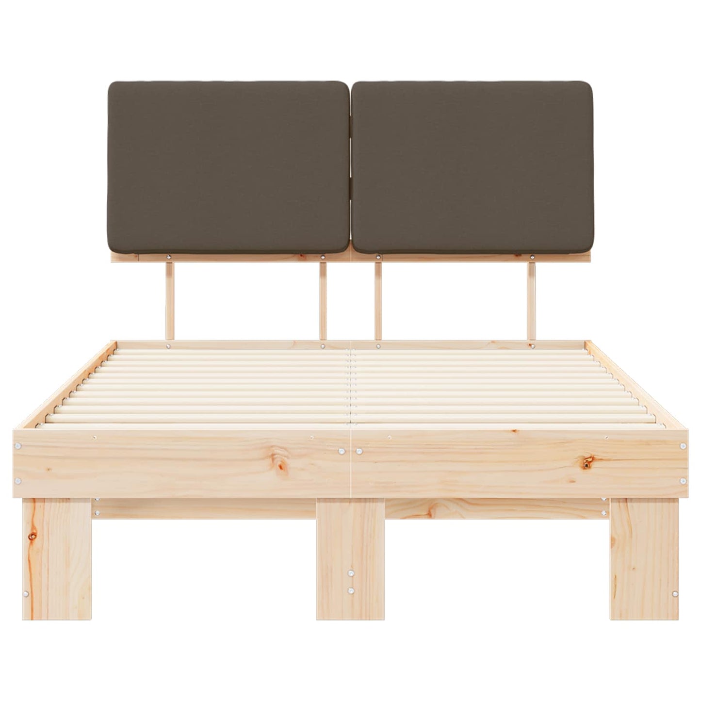 vidaXL Σκελετός Κρεβατιού με Επενδεδυμένο Κεφαλάρι Taupe 120 x 200 cm