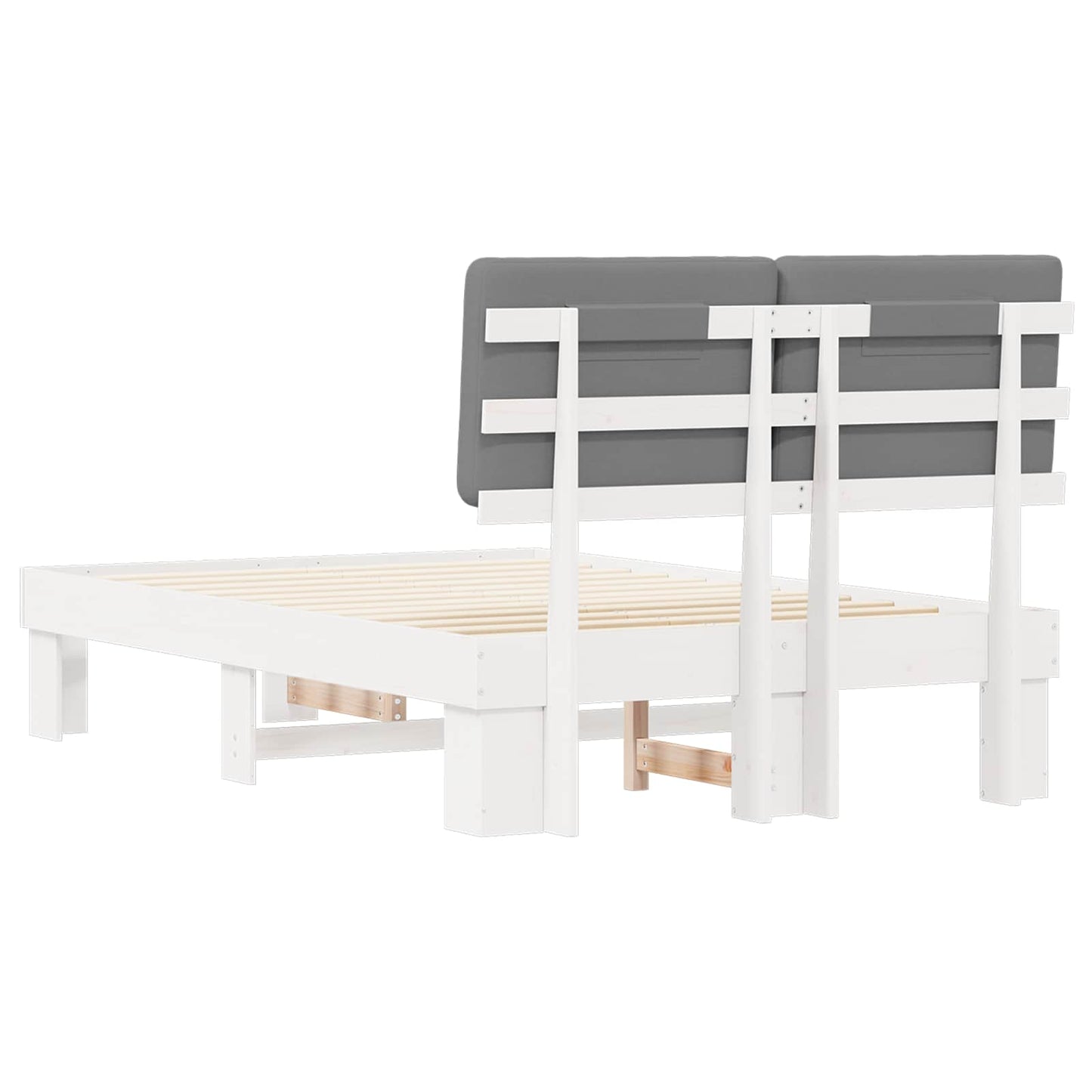 vidaXL Σκελετός Κρεβατιού με Επενδεδυμένο Κεφαλάρι Ανοιχτό γκρι