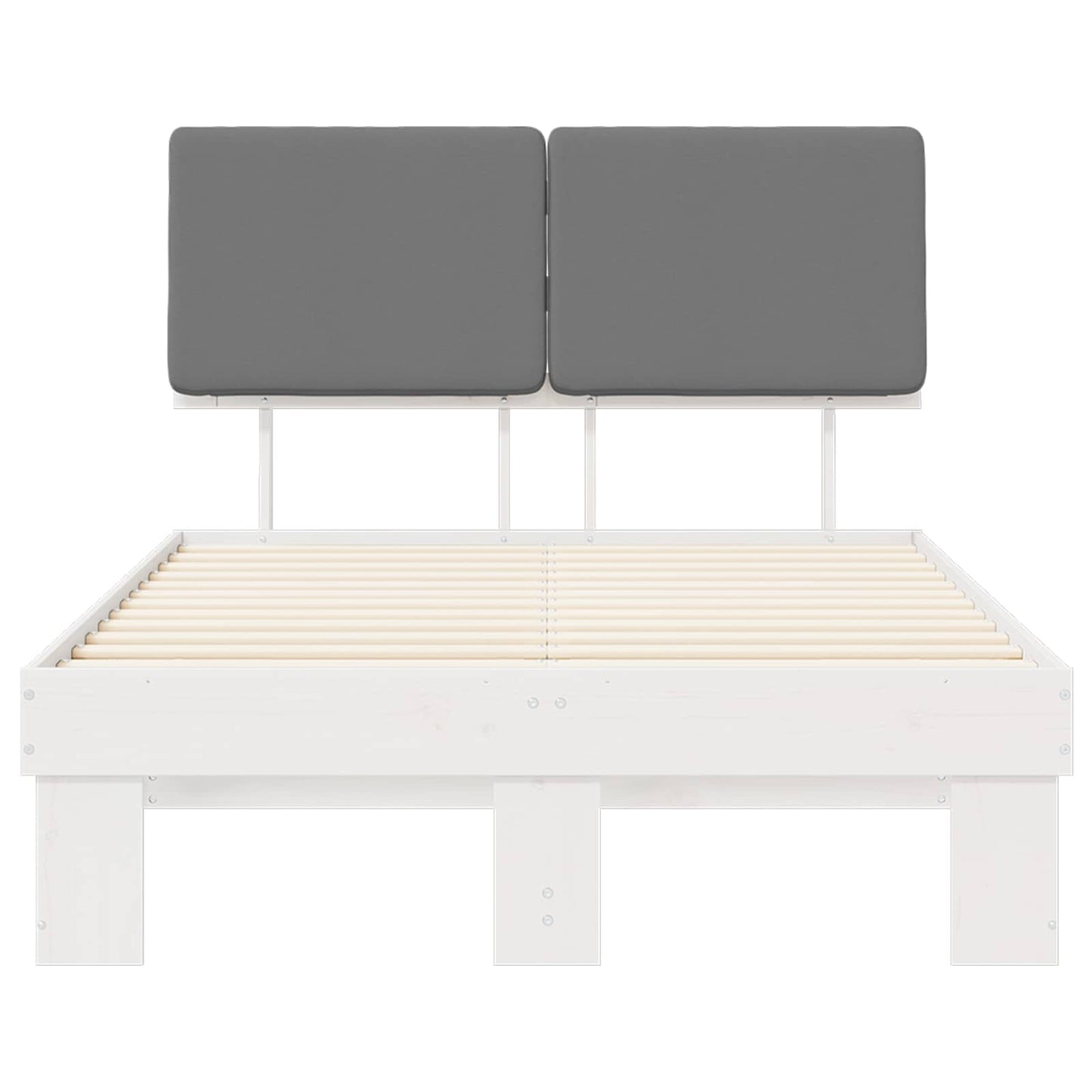 vidaXL Σκελετός Κρεβατιού με Επενδεδυμένο Κεφαλάρι Ανοιχτό γκρι