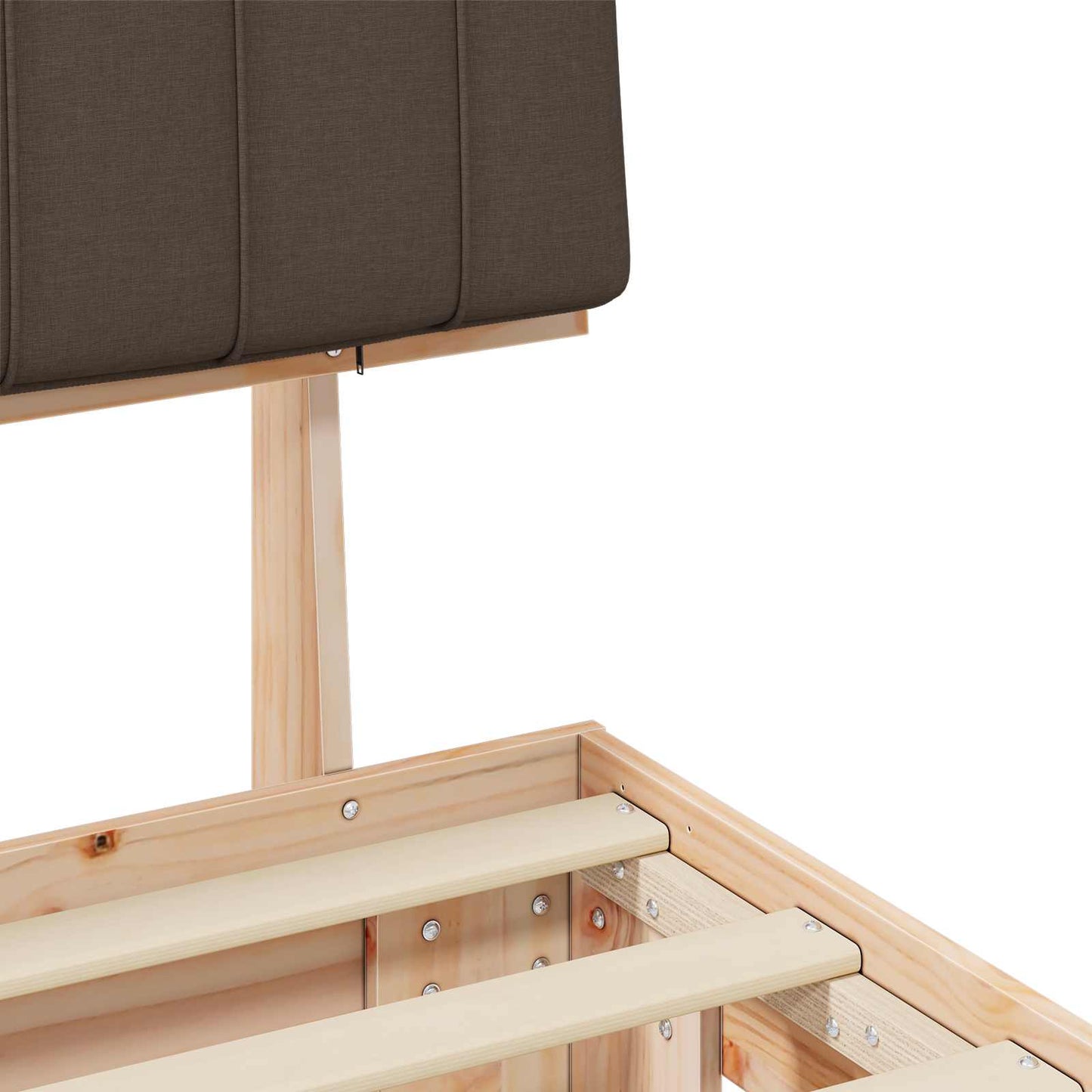 vidaXL Σκελετός Κρεβατιού με Επενδεδυμένο Κεφαλάρι Taupe 135 x 190 cm