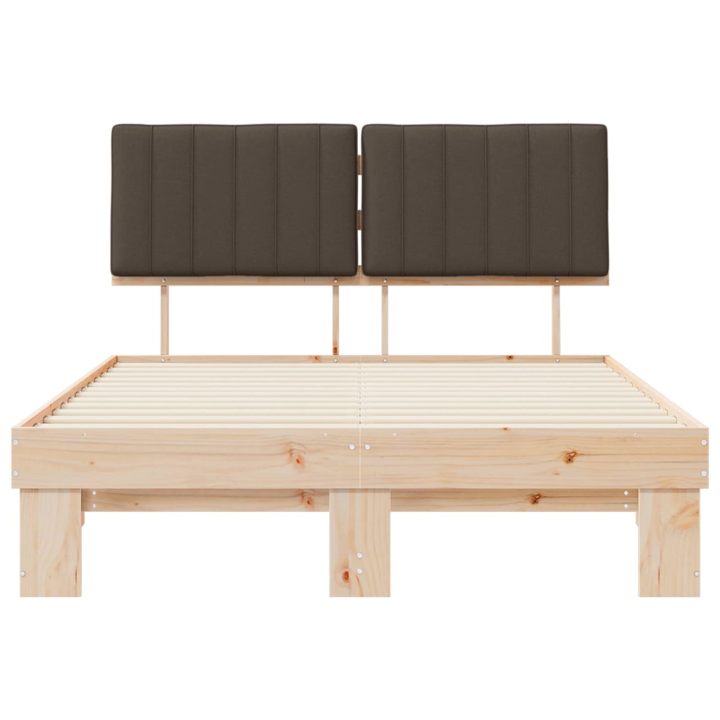 vidaXL Σκελετός Κρεβατιού με Επενδεδυμένο Κεφαλάρι Taupe 135 x 190 cm