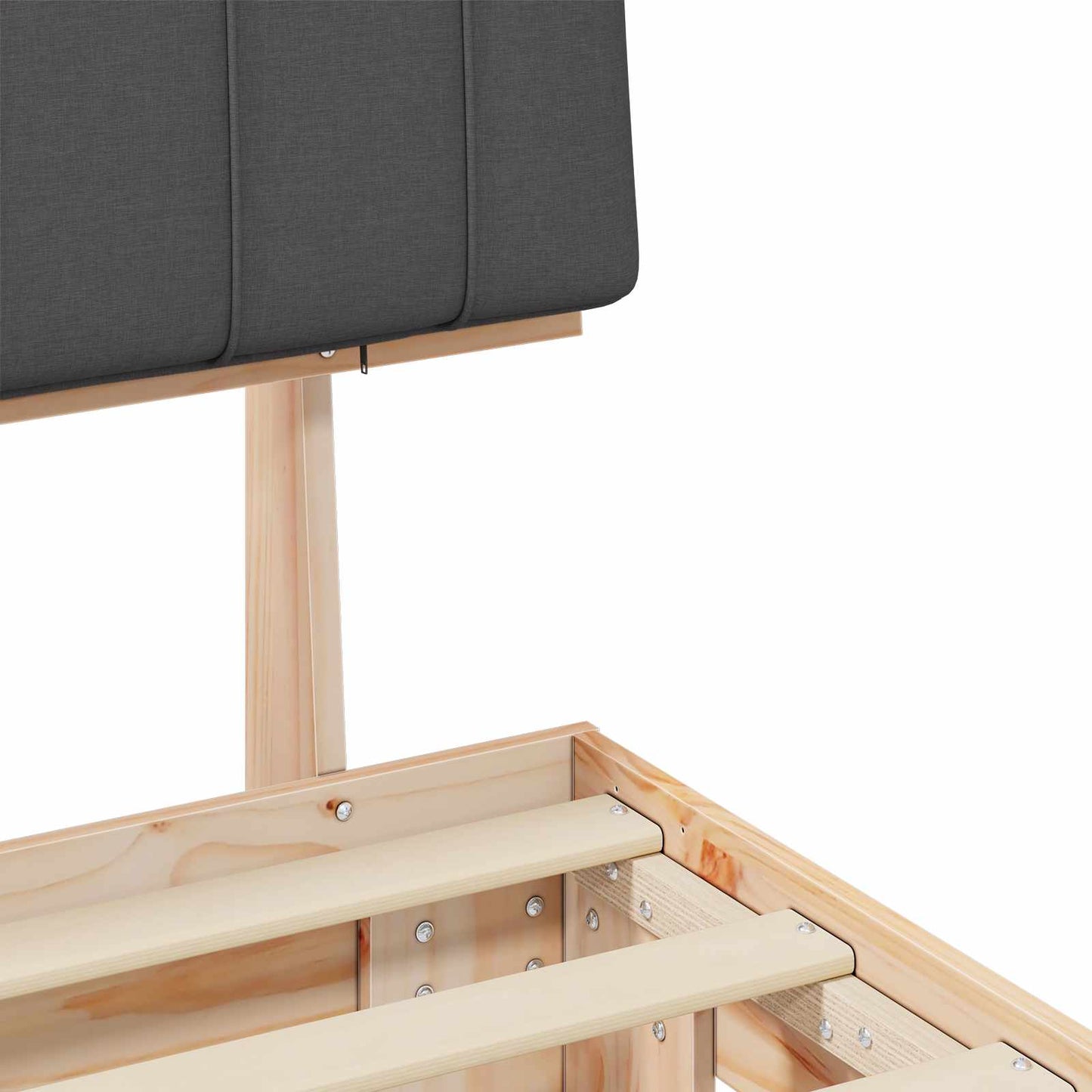 vidaXL Σκελετός Κρεβατιού με Επενδεδυμένο Κεφαλάρι Σκούρο Γκρι