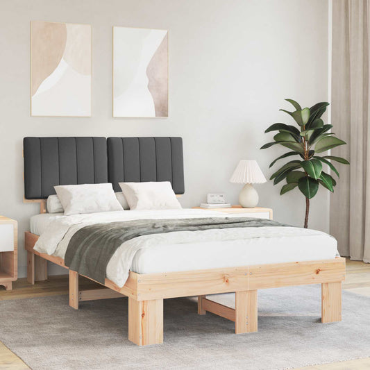 vidaXL Σκελετός Κρεβατιού με Επενδεδυμένο Κεφαλάρι Σκούρο Γκρι