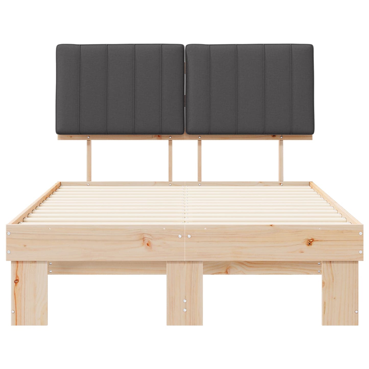 vidaXL Σκελετός Κρεβατιού με Επενδεδυμένο Κεφαλάρι Σκούρο Γκρι