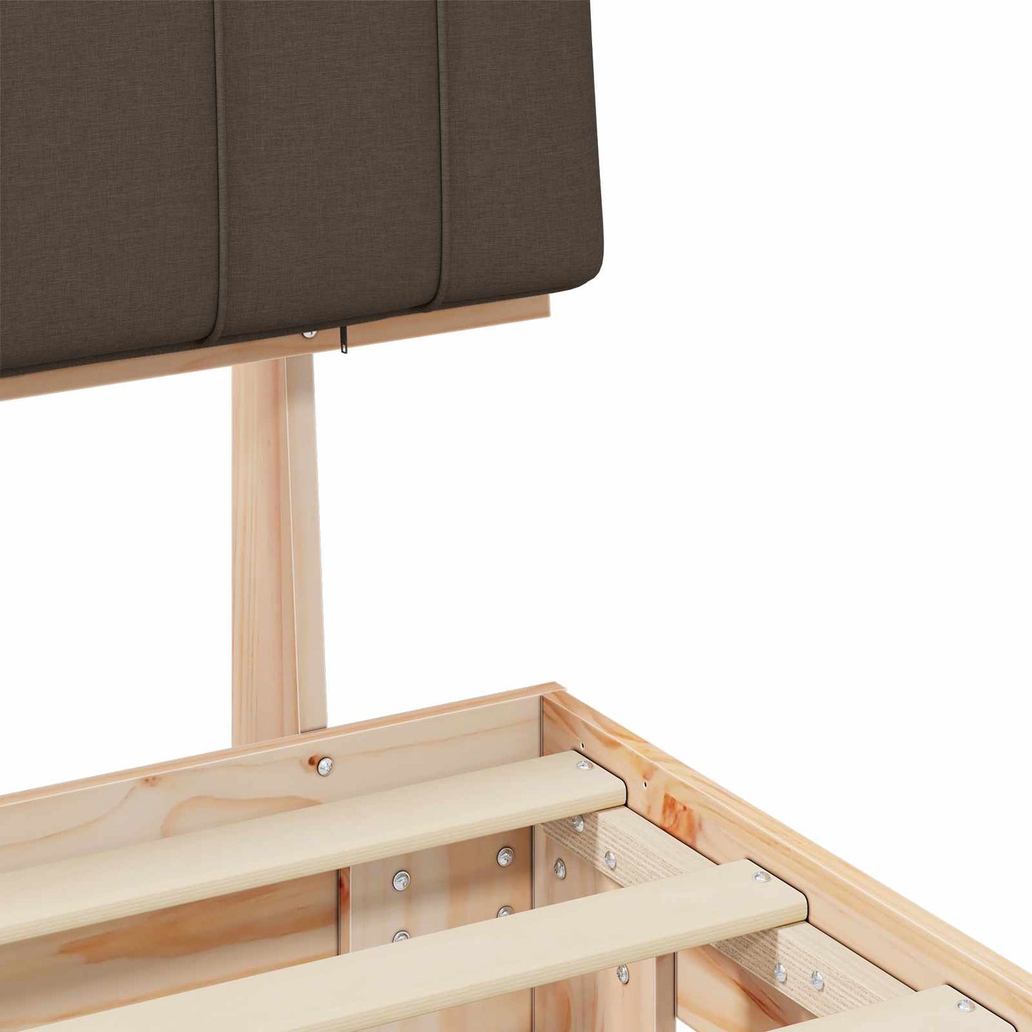 vidaXL Σκελετός Κρεβατιού με Επενδεδυμένο Κεφαλάρι Taupe 120 x 190 cm