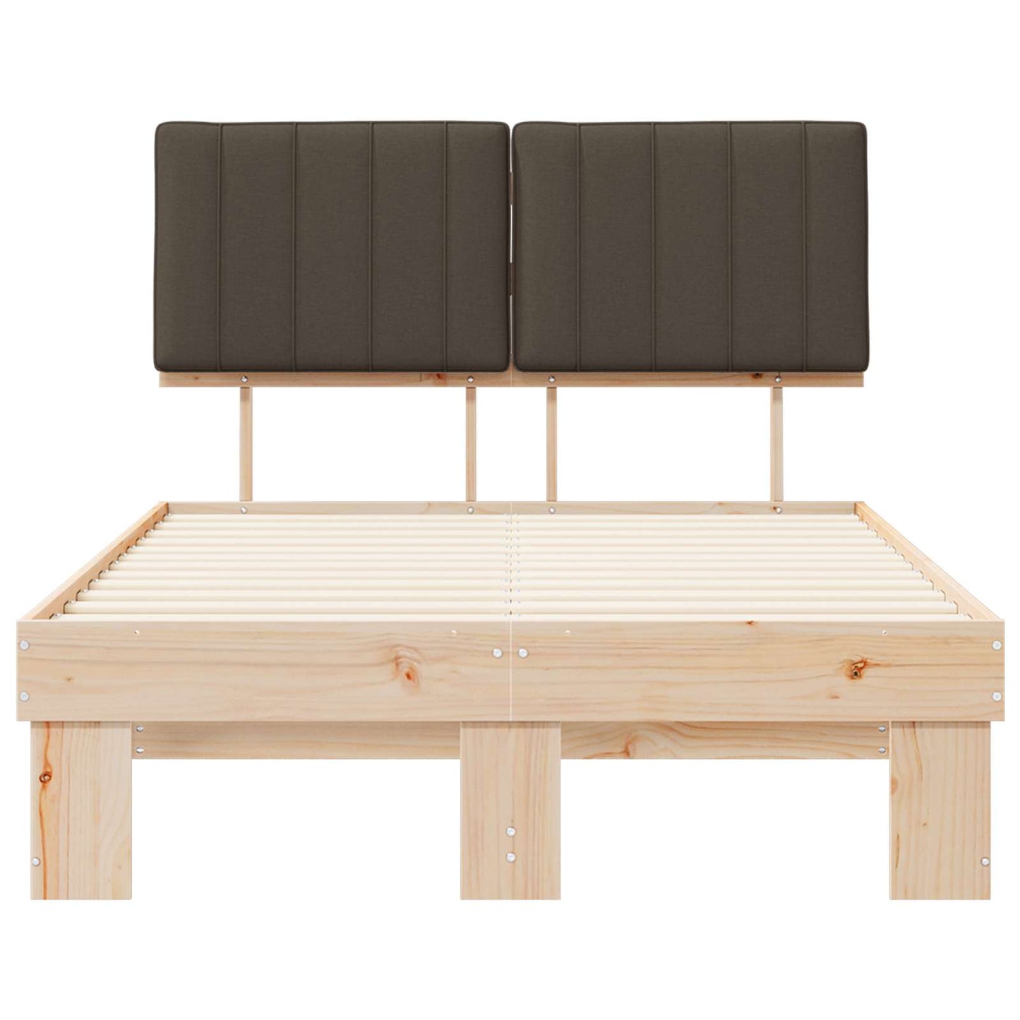 vidaXL Σκελετός Κρεβατιού με Επενδεδυμένο Κεφαλάρι Taupe 120 x 190 cm