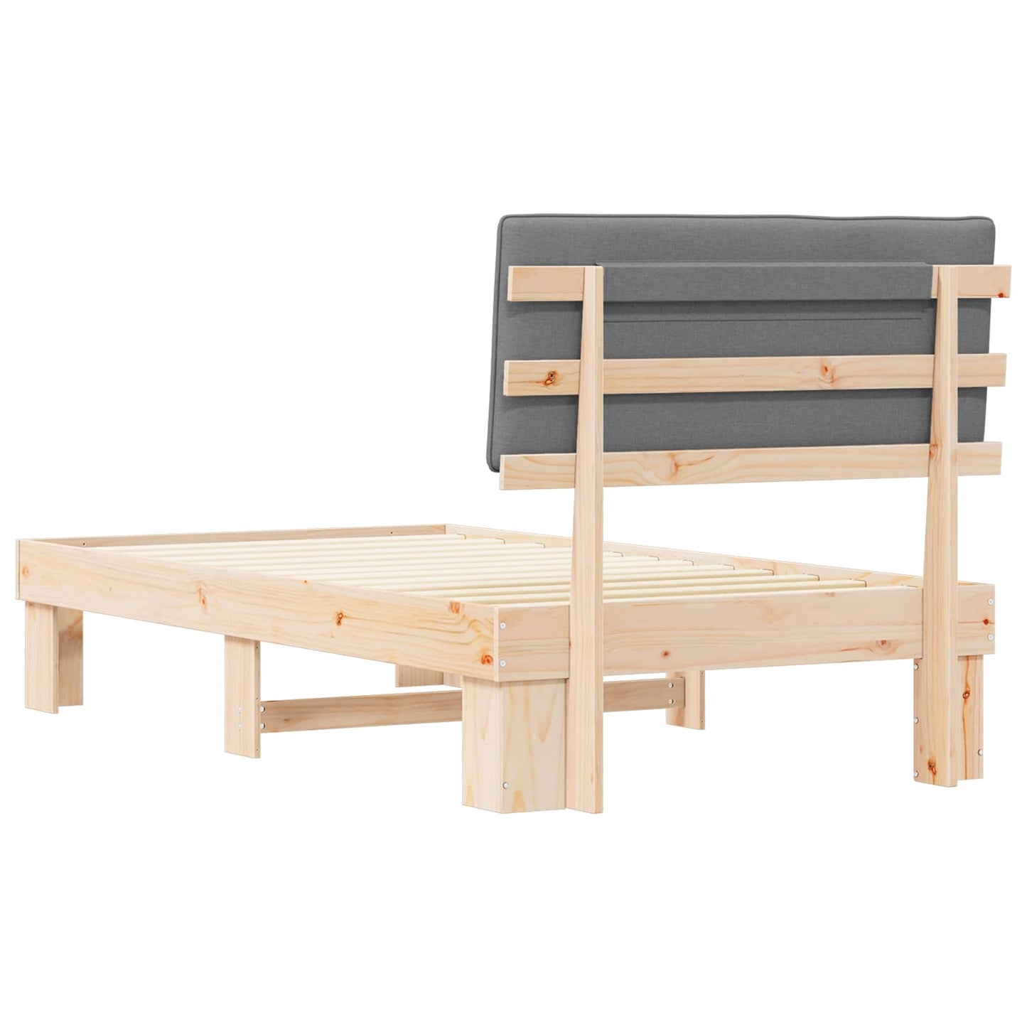 vidaXL Σκελετός Κρεβατιού με Επενδεδυμένο Κεφαλάρι Ανοιχτό γκρι