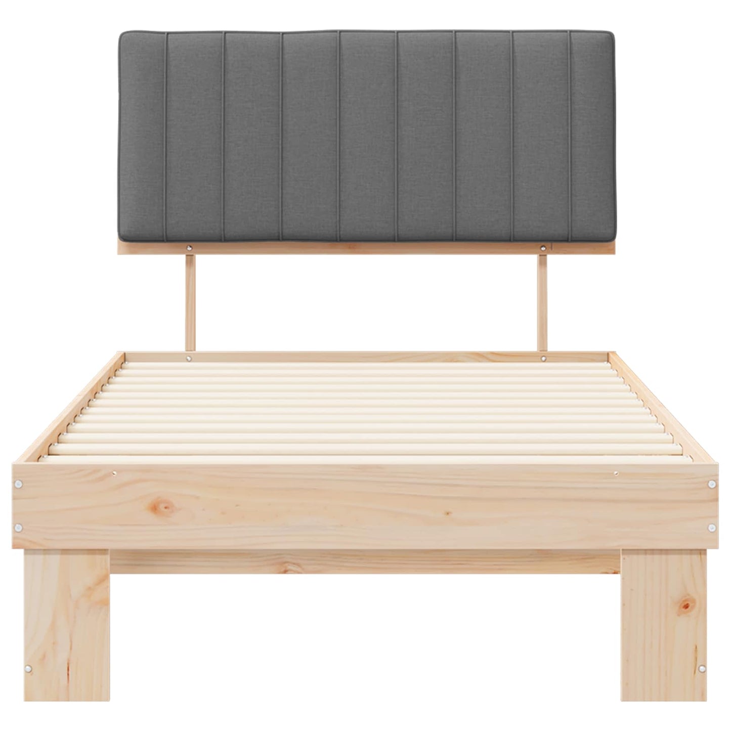 vidaXL Σκελετός Κρεβατιού με Επενδεδυμένο Κεφαλάρι Ανοιχτό γκρι