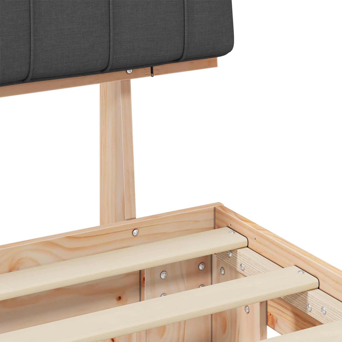 vidaXL Σκελετός Κρεβατιού με Επενδεδυμένο Κεφαλάρι Σκούρο Γκρι